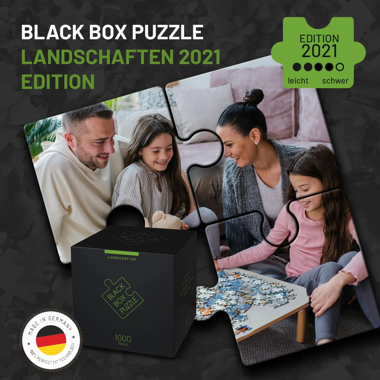 Black Box Puzzle 1000 elementów, czarne pudełko puzzle z motywem niespodzianki bez szablonu, Impossible Puzzle ciężkie dla dorosłych i dzieci od 14 lat, Puzzle Box Krajobraz Edition 2021