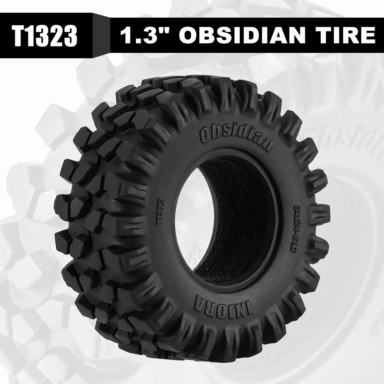 INJORA 3.3 cm Rock Crawling Tires - Obsidian S5 Opony do 1/18 1/24 RC Crawler Car Upgrade(T1323)