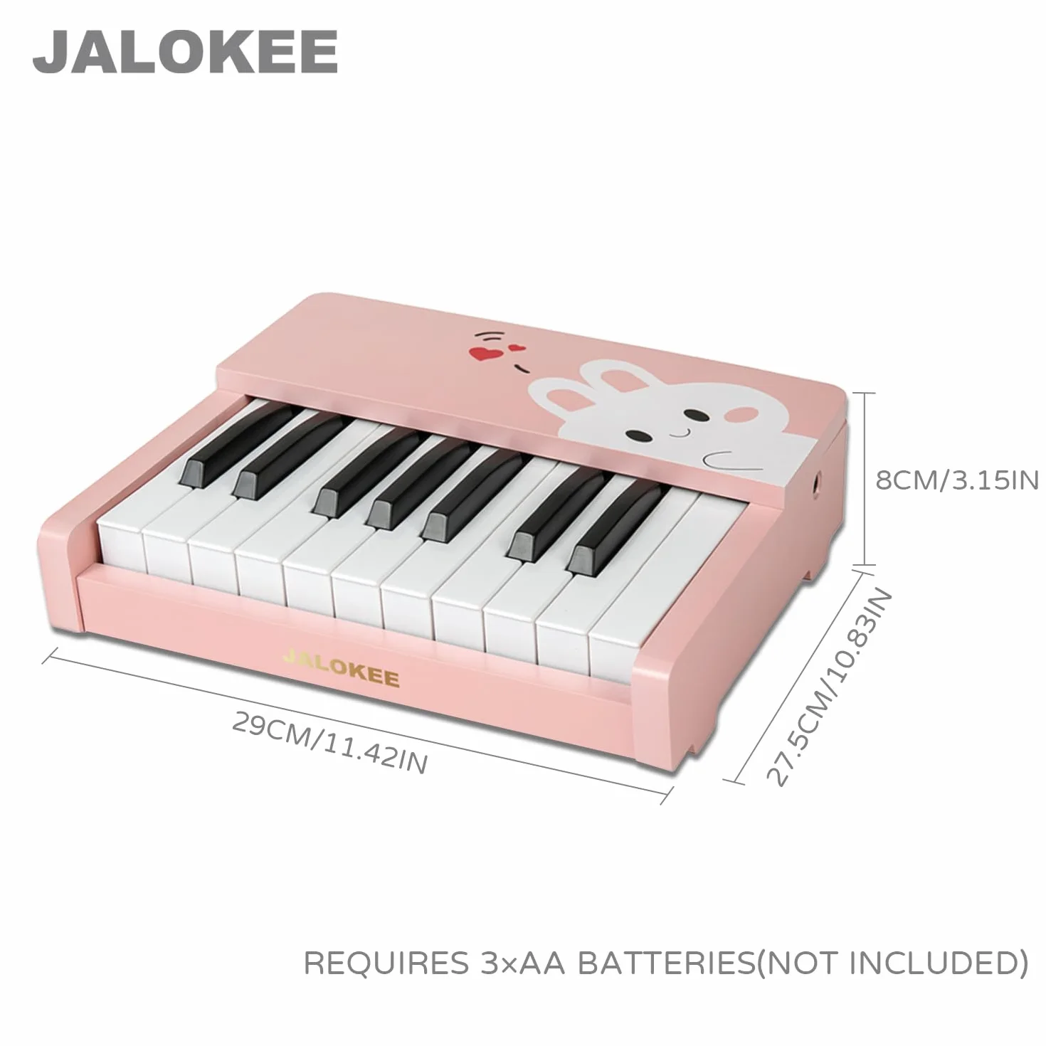 Klawiatura fortepianowa dla dzieci, 18 przycisków, mini muzyka, instrument edukacyjny, zabawka, drewniana zabawka dla małych dzieci, dziewcząt i chłopców (Różowy)