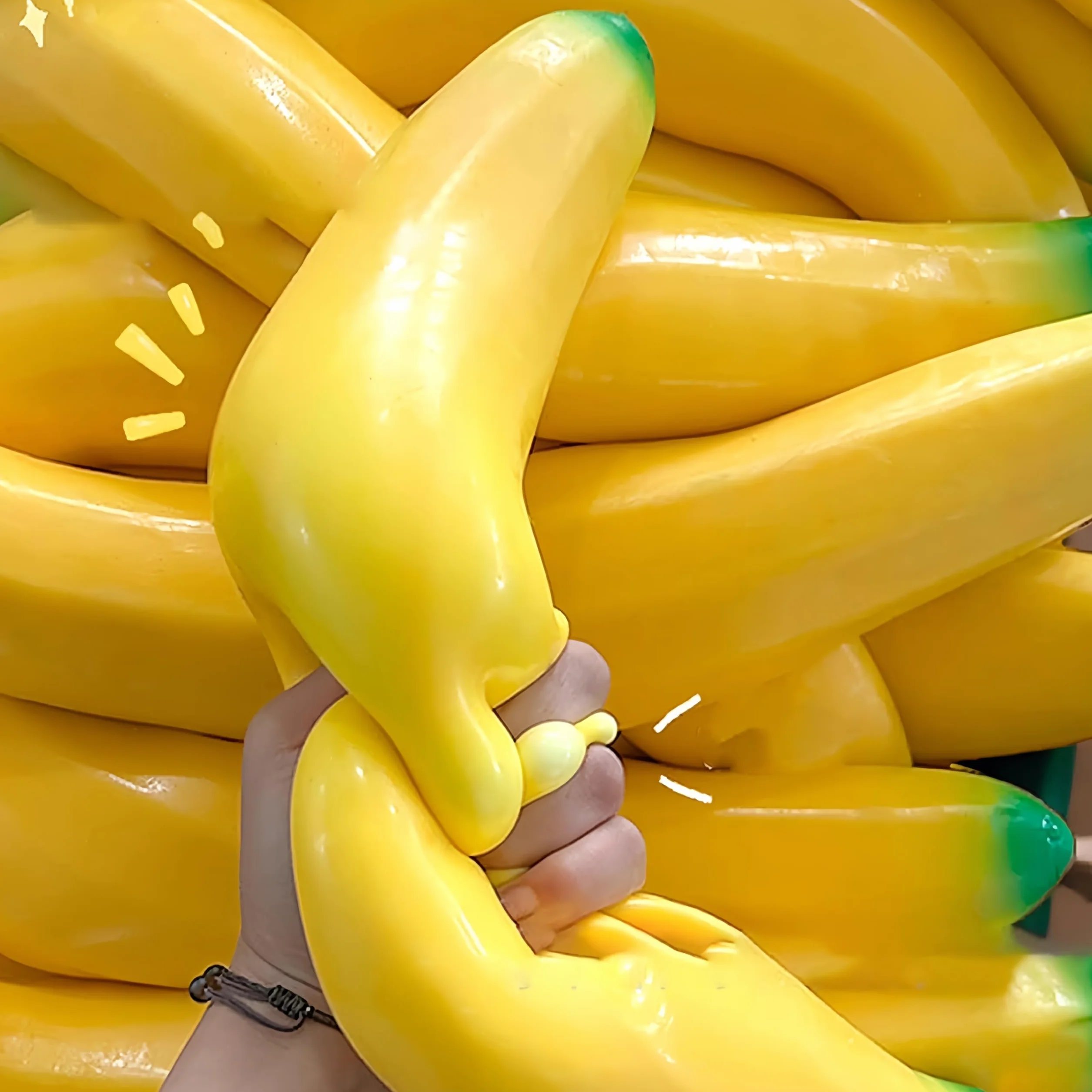 Kojący bananowy wyciszenie, elastyczna zabawka Fidget, 40 x 6 cm bananowa Squish z miękką teksturą, termoplastyczna gumowa zabawka, realistyczne stylowe zabawki sensoryczne, sensoryczny fidget