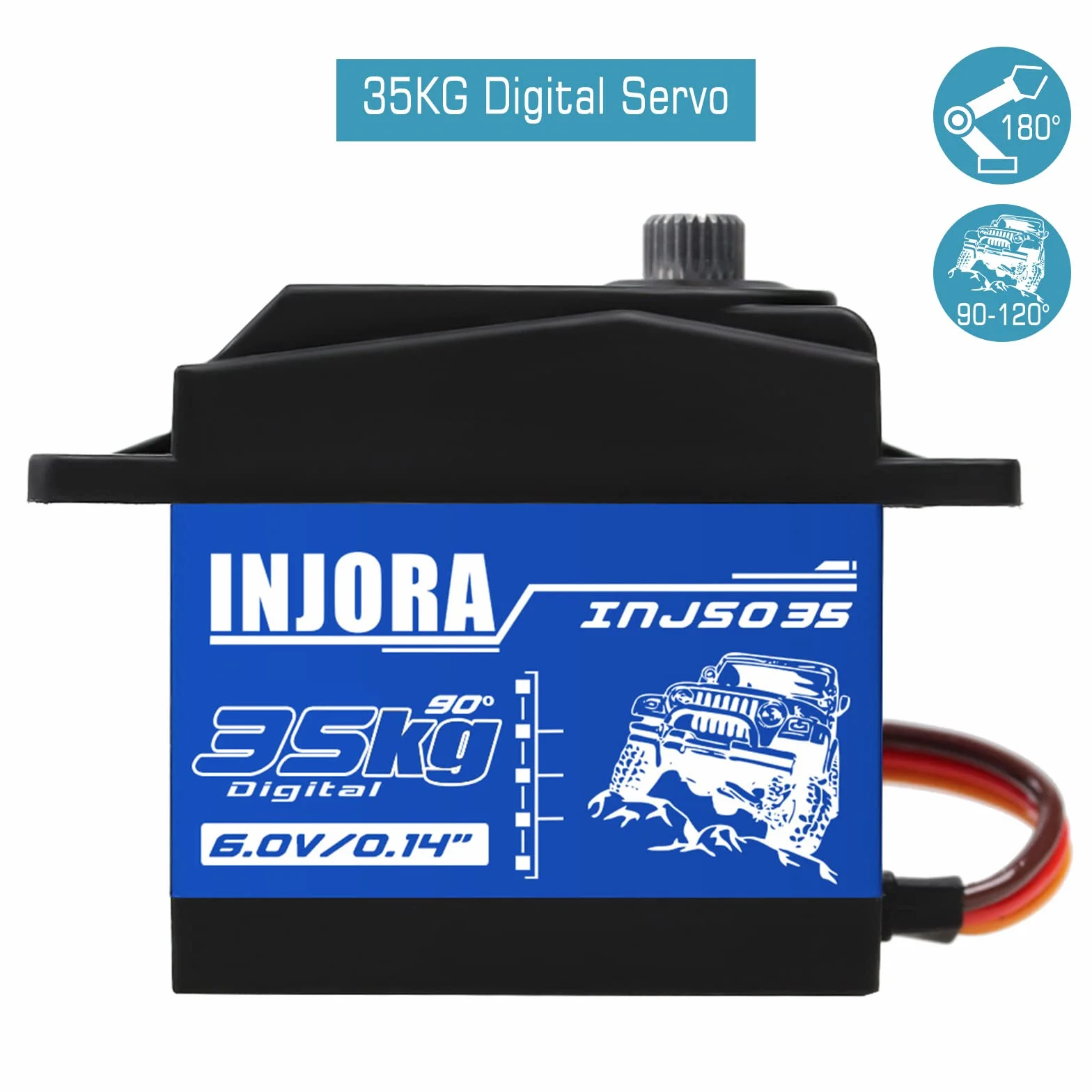 INJORA RC Servo 35 kg cyfrowe servo wysoki moment obrotowy RC cz??ci do 1:10 RC Crawler SCX10 Pro TRX4 D90 VS4-10 Redcat Gen 8 7 Pro Enduro (k?t sterowania 90°-180°)