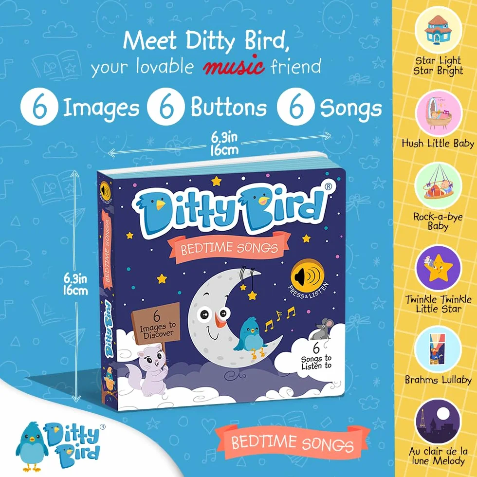 Ditty bird - livre musical bébé: Comptines en anglais pour dormir - twinkle little star