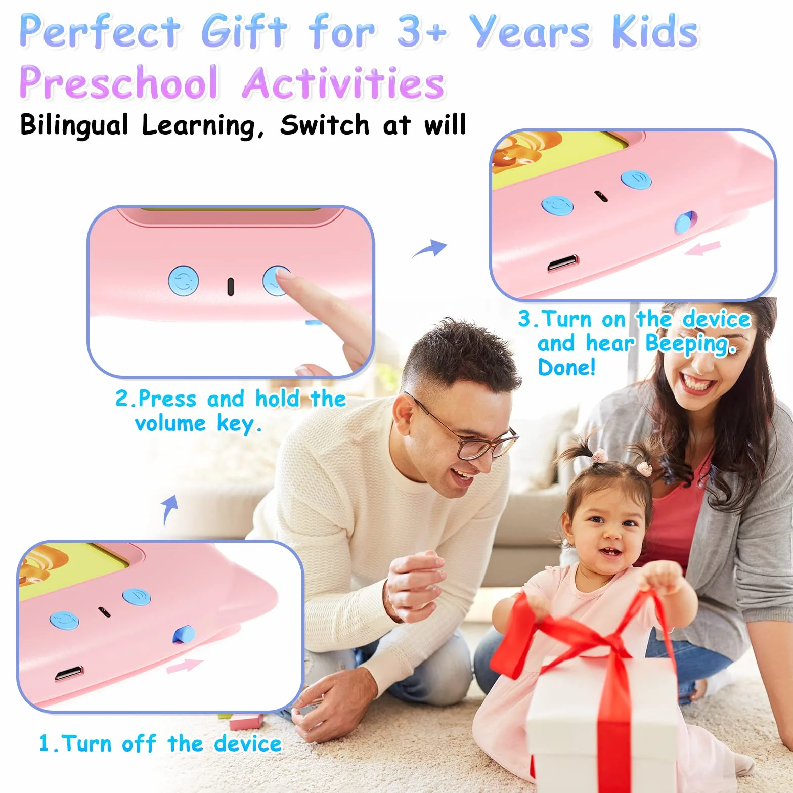 GUYUCOM Karty edukacyjne, Flash, gry edukacyjne dla dzieci w wieku 2, 3, 4, 5 lat, zabawki do nauki mowy dla maluchów, prezenty do rozwijania języka z 112 kartami (224 angielskie słowa)