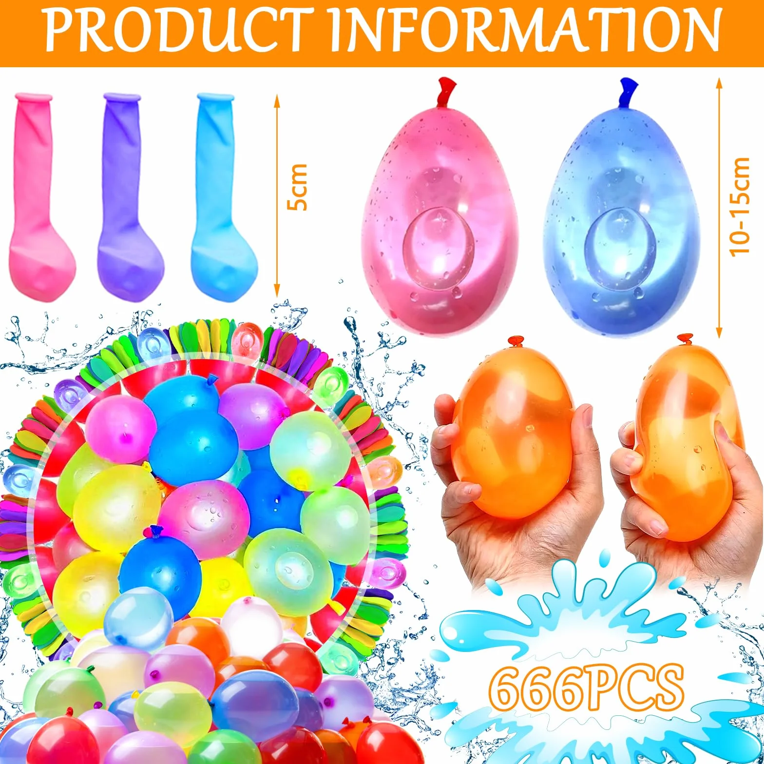 666 szt Balony wodne, balony wodne, bomby wodne dla dzieci i dorosłych, gry wodne, letnia impreza, bomby wodne Impreza w plenerze Basen Ogród na plaży