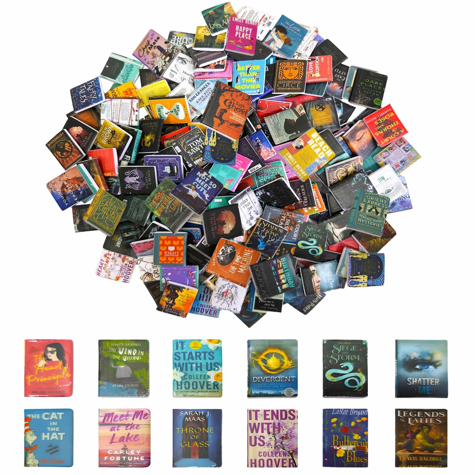 200 Domek dla lalek Książki, Mini Książki, Miniaturowe Książki, Akcesoria do domku dla lalek, do gabinetu, sypialni, biblioteki