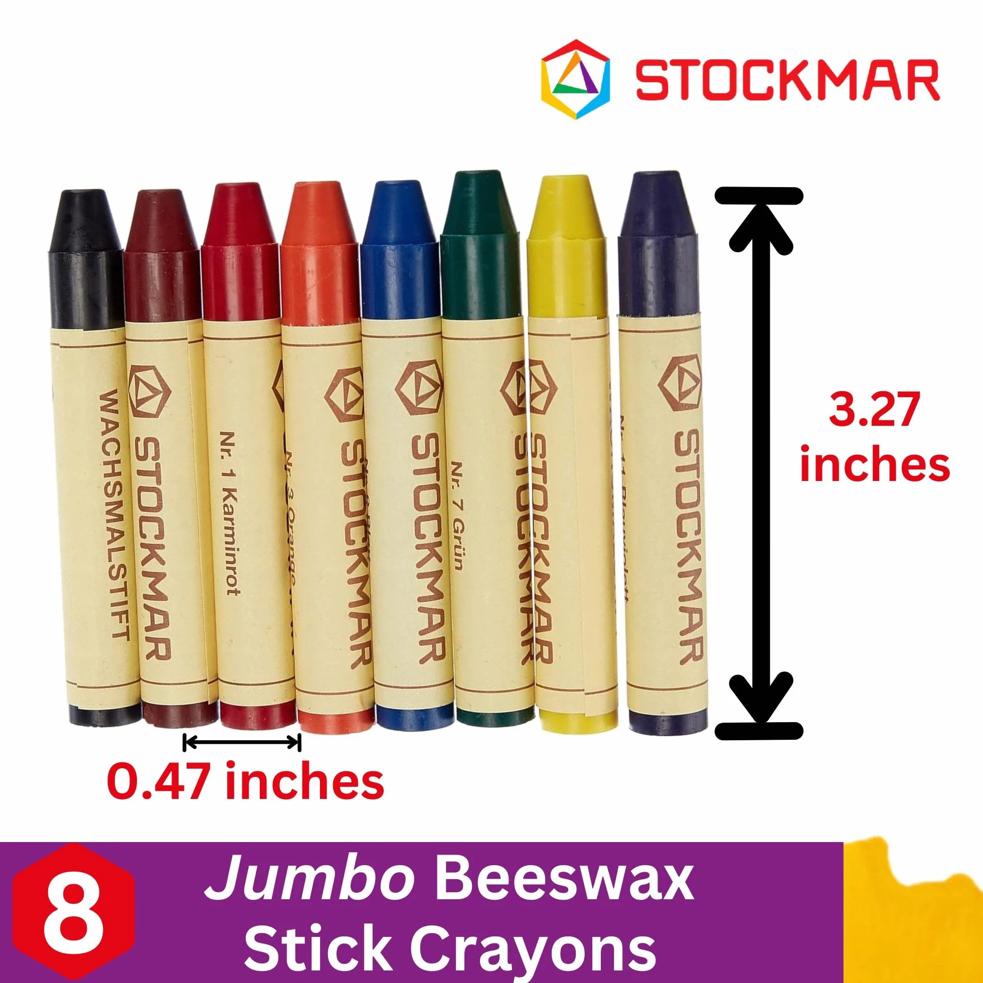 Stockmar 31000 Kredki Świecowe Wielokolorowe 8 Sztuk