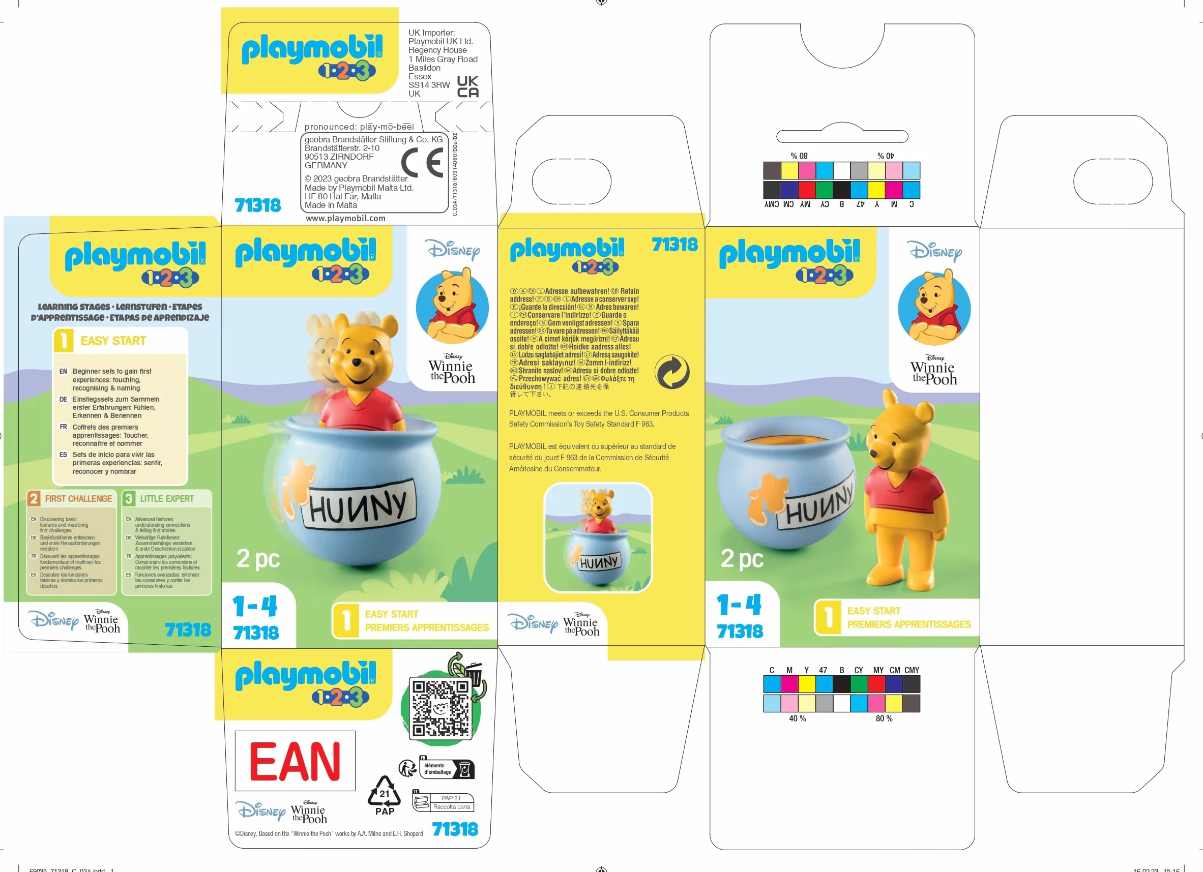 PLAYMOBIL 71318 1.2.3 & Disney: Garnek miodu Kubusia Puchatka, zabawka edukacyjna dla maluchów, od 12 miesięcy