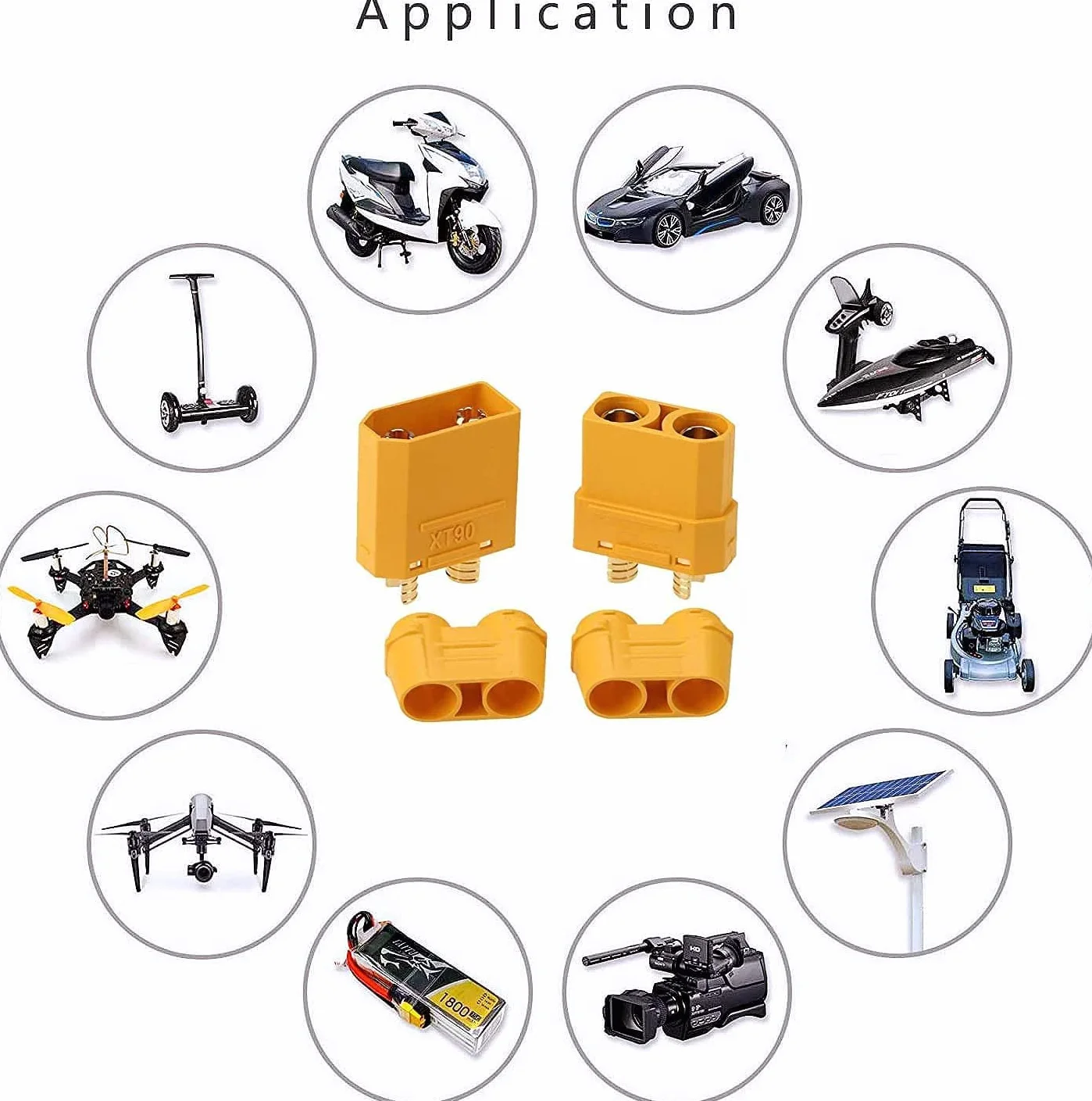 10 szt. 5 par wtyczek XT90 Plug, XT90 męski złącze żeńskie, XT90H wtyk do baterii RC Lipo Battery Helicopter Quadcopter (5 szt. XT90H Plug + 5 szt. gniazdo XT90H)