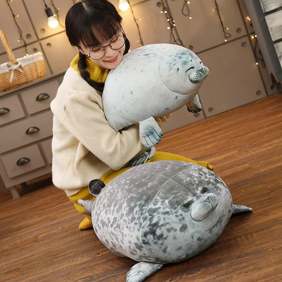 Chubby Blob Seal Pillow, wypchane zwierzątka, pluszowa zabawka, miękka bawełniana pluszowa zabawka, poduszka do przytulania, poduszka na poduszki, zabawki wypchane zwierzęta oceaniczne, prezenty dla
