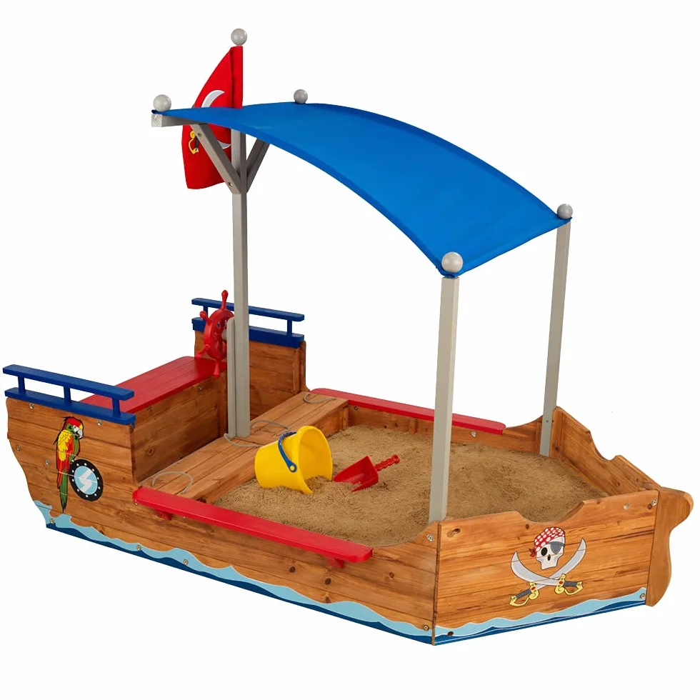 KidKraft Piracka piaskownica z drewna, 128 szt