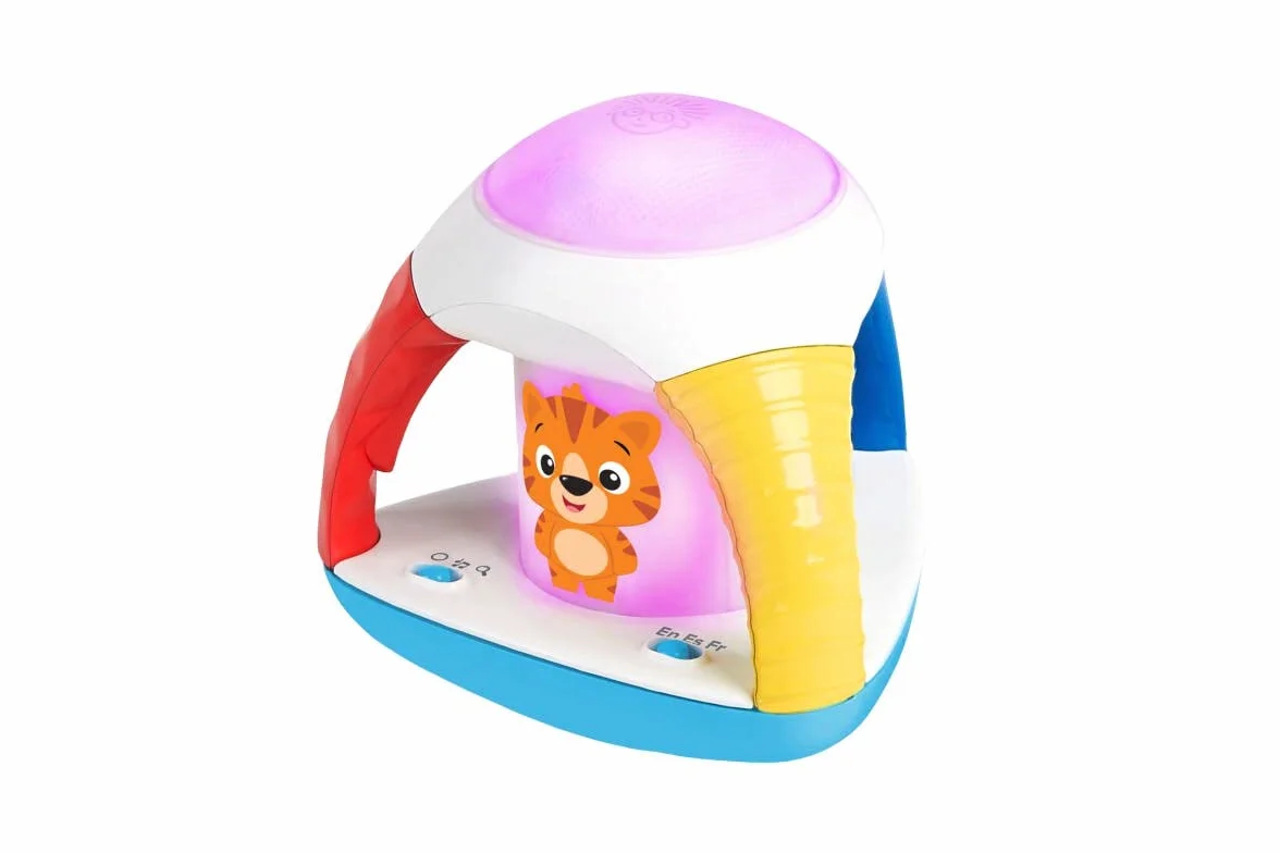 Baby Einstein 12084 Curiosity Kaleidoscope, elektroniczna zabawka ze światłami i muzyką, uczy kolorów w trzech różnych językach, wielokolorowa, 680 g