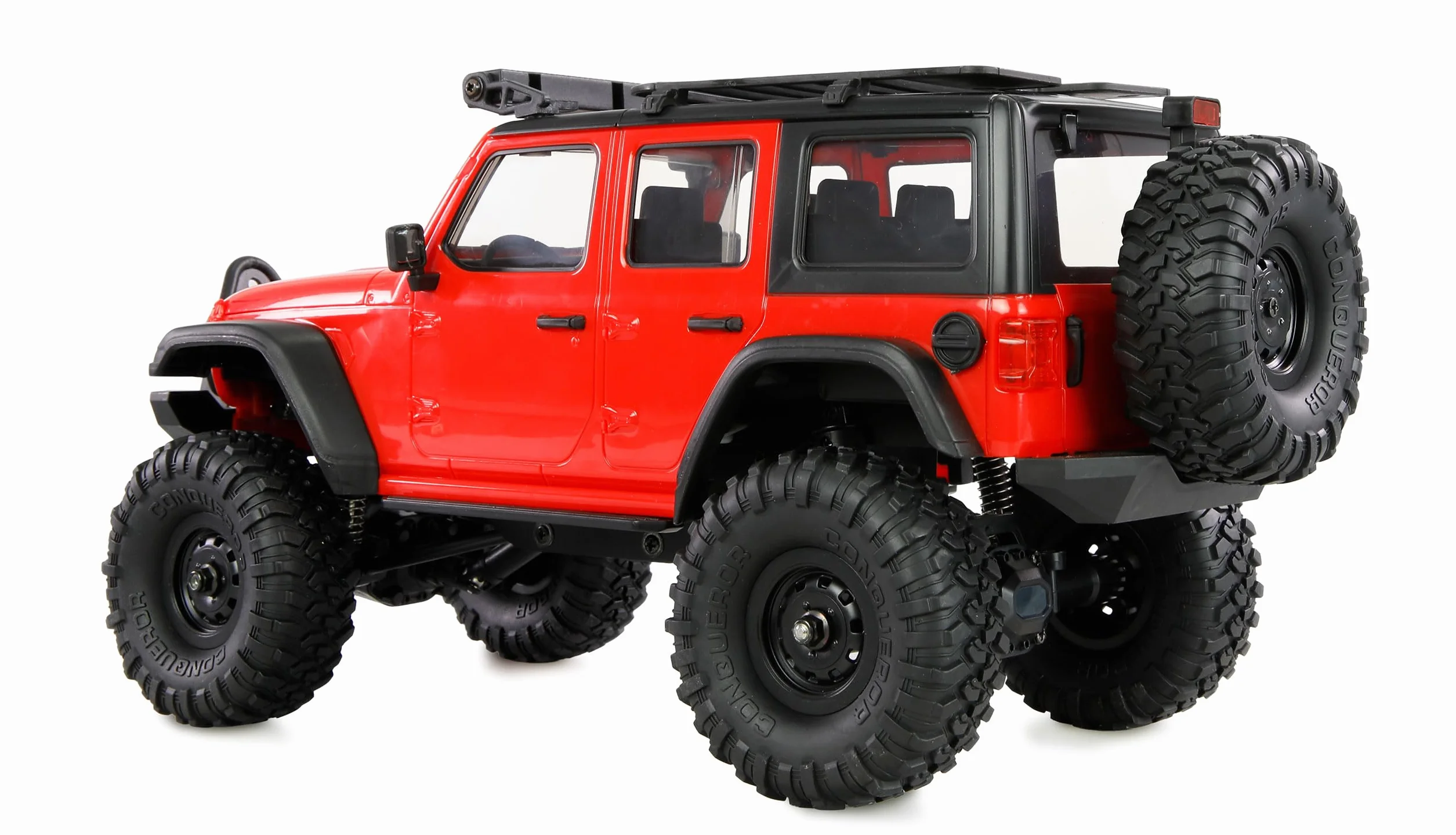 Amewi AMXRock Mini-Crosstrail Scale Crawler 4WD 1:16 RTR czerwony z pilotem zdalnego sterowania, akumulatorem, kablem do ładowania