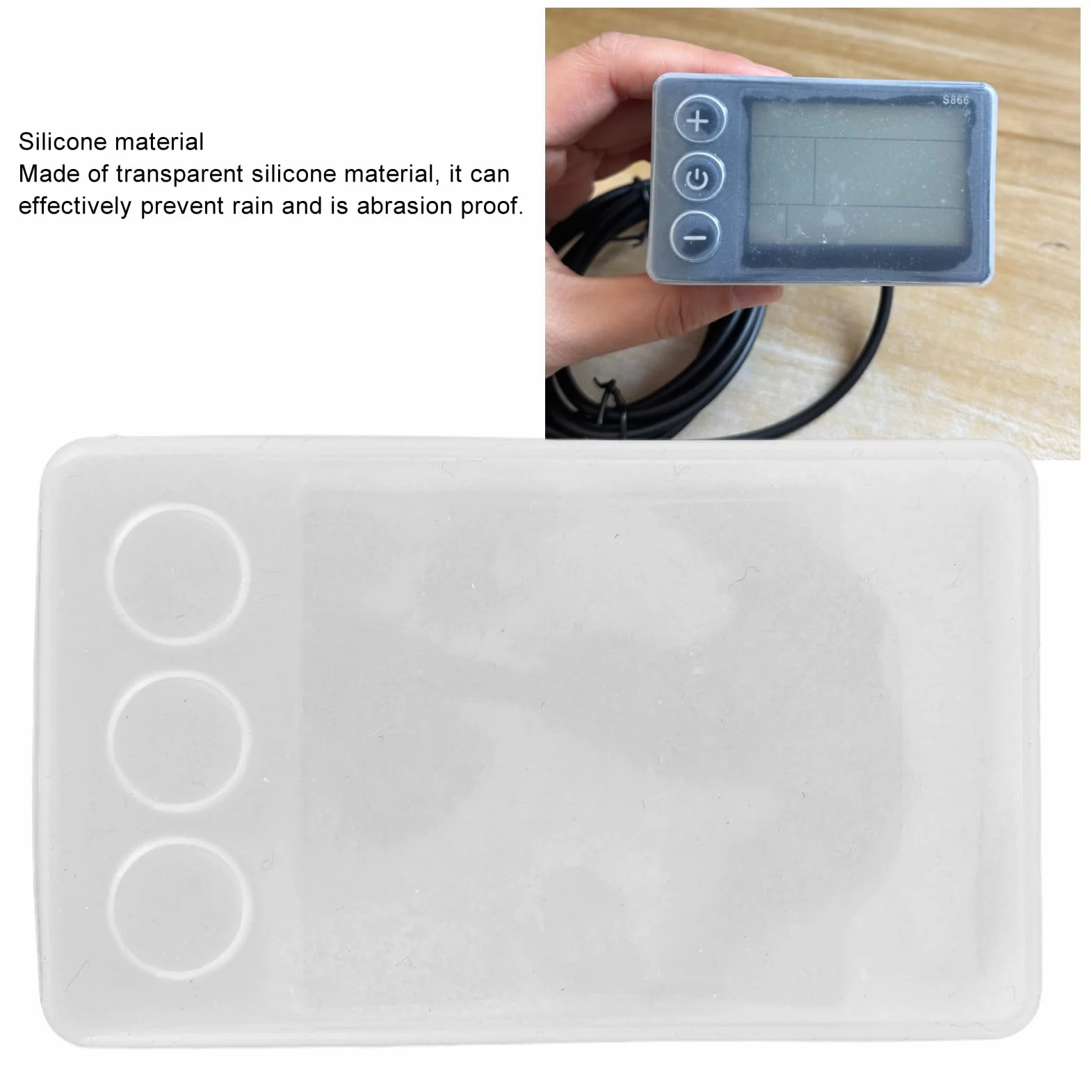 Wakects Osłona Monitora Roweru Elektrycznego, Osłona Wyświetlacza LCD Roweru Miernika Przezroczysty Silikon Odporny na ścieranie Odporny na Zarysowania Deszcz