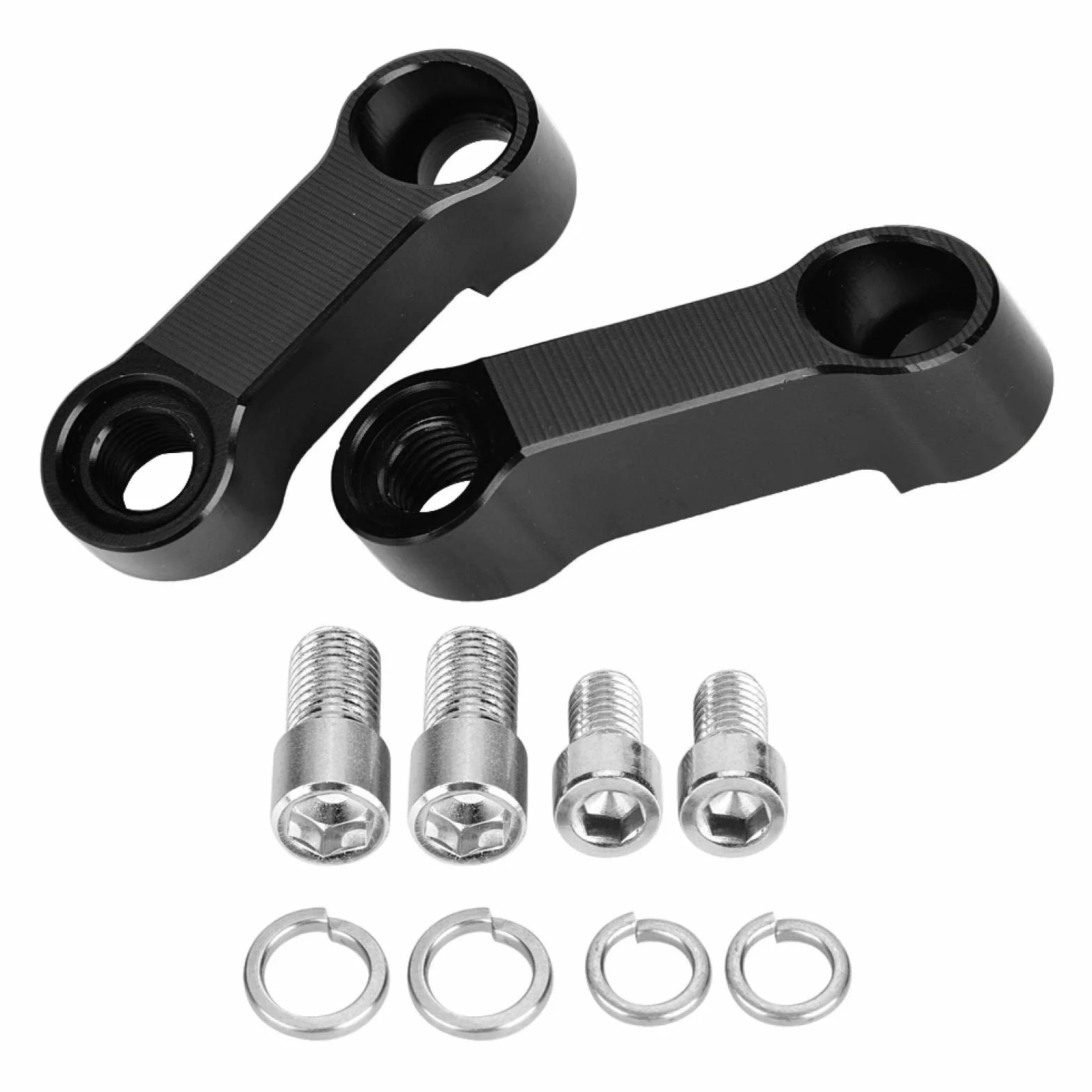 Akozon Mirror Adapter, M10 / M8 Riser Mount Extension 1 zestaw Motocyklowe lusterko wsteczne Zestaw adaptera Akcesoria motocyklowe Czarny