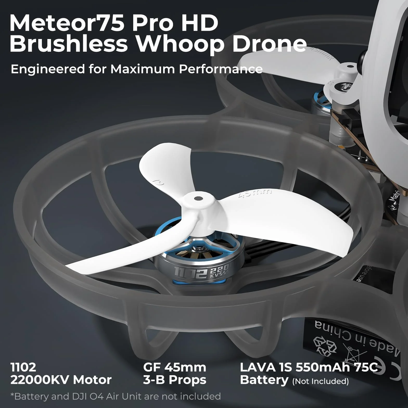 BETAFPV Meteor75 Pro bezszczotkowy Quadrocopter z matrix 1S 3 w 1 HD FC, silnik 1102 22000 KV, 45 mm, 3-łopatkowy props kompatybilny z O4 Air Unit dla filmowców FPV, entuzjastów, lotów wewnątrz i na