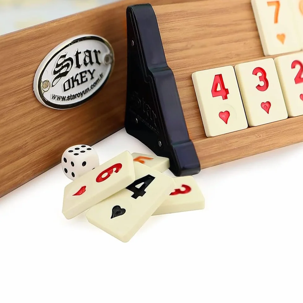 Star Premium VIP Okey drewniany zestaw rummy z kamieniami melaminowymi AHSAP Okey TAKIMI