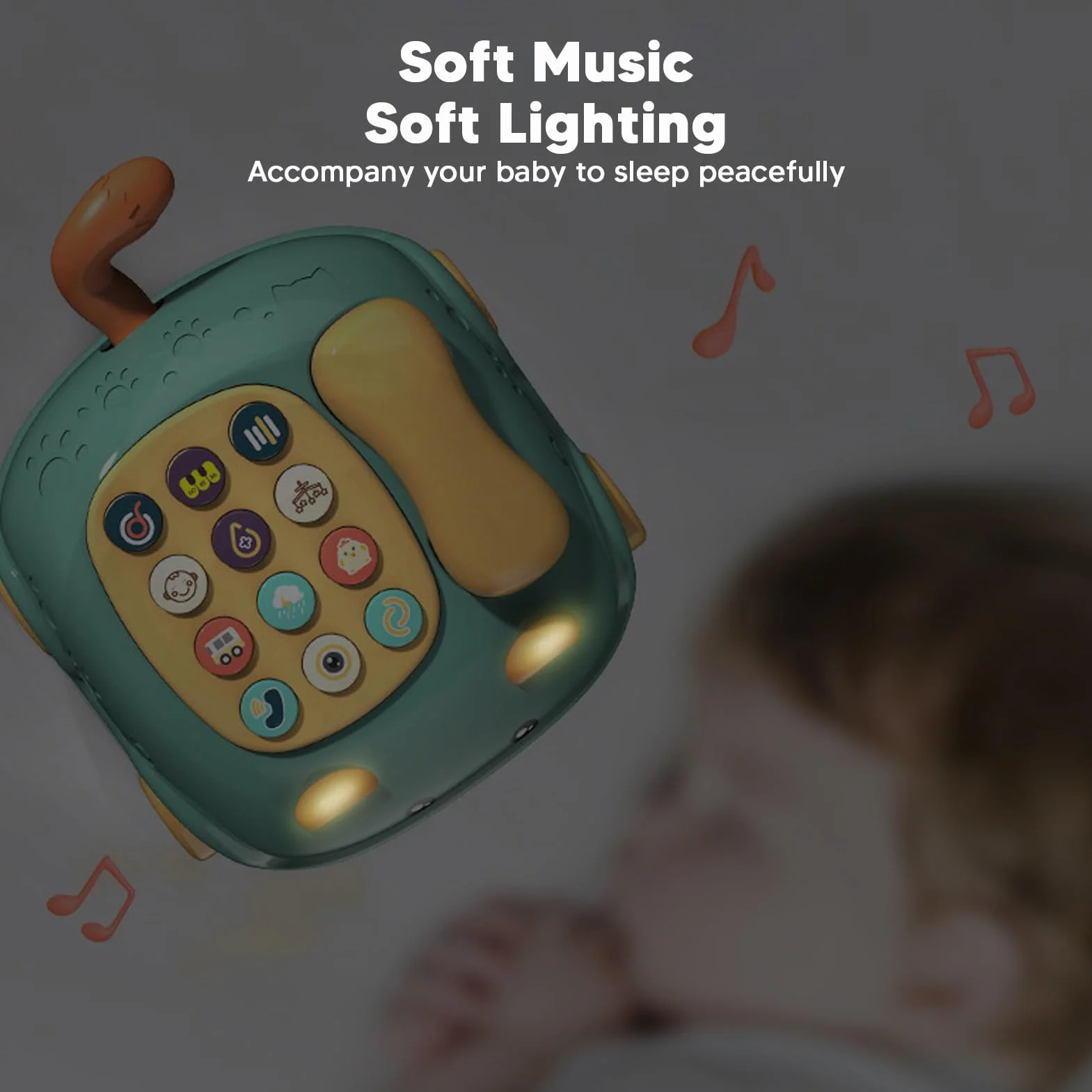 Sorandy Zabawka Telefoniczna dla Niemowląt, 12 Klawiszy Baby Piano Music Light Toy, Symulowana Muzyka Edukacyjna Wczesna Nauka dla Chłopców i Dziewcząt Early Education (18 m+)