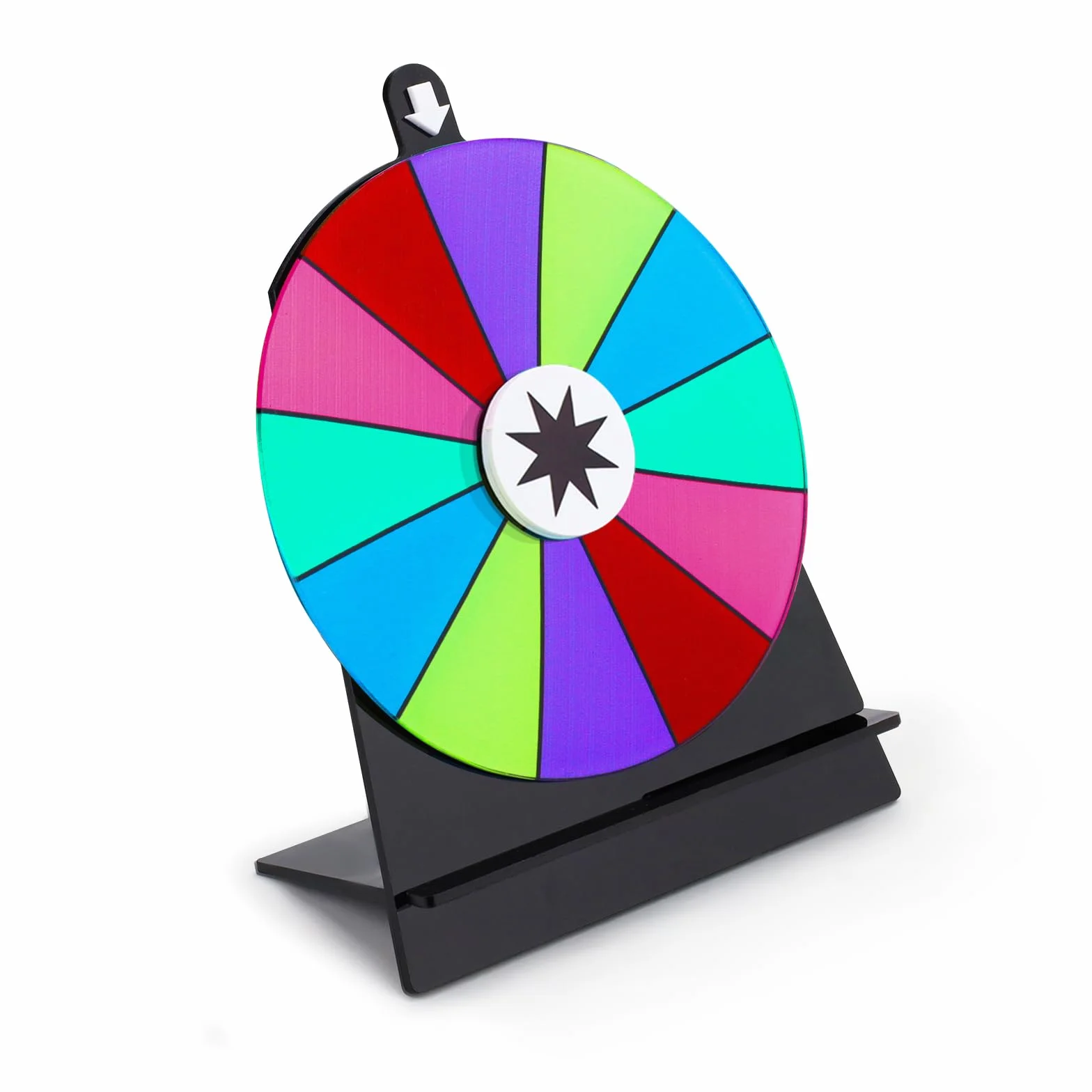 Koło obrotowe 15 cm, kolorowe koło do ruletki ze stojakiem Fortune Spin Game na imprezę, targi, karnawał, 12 przegródek
