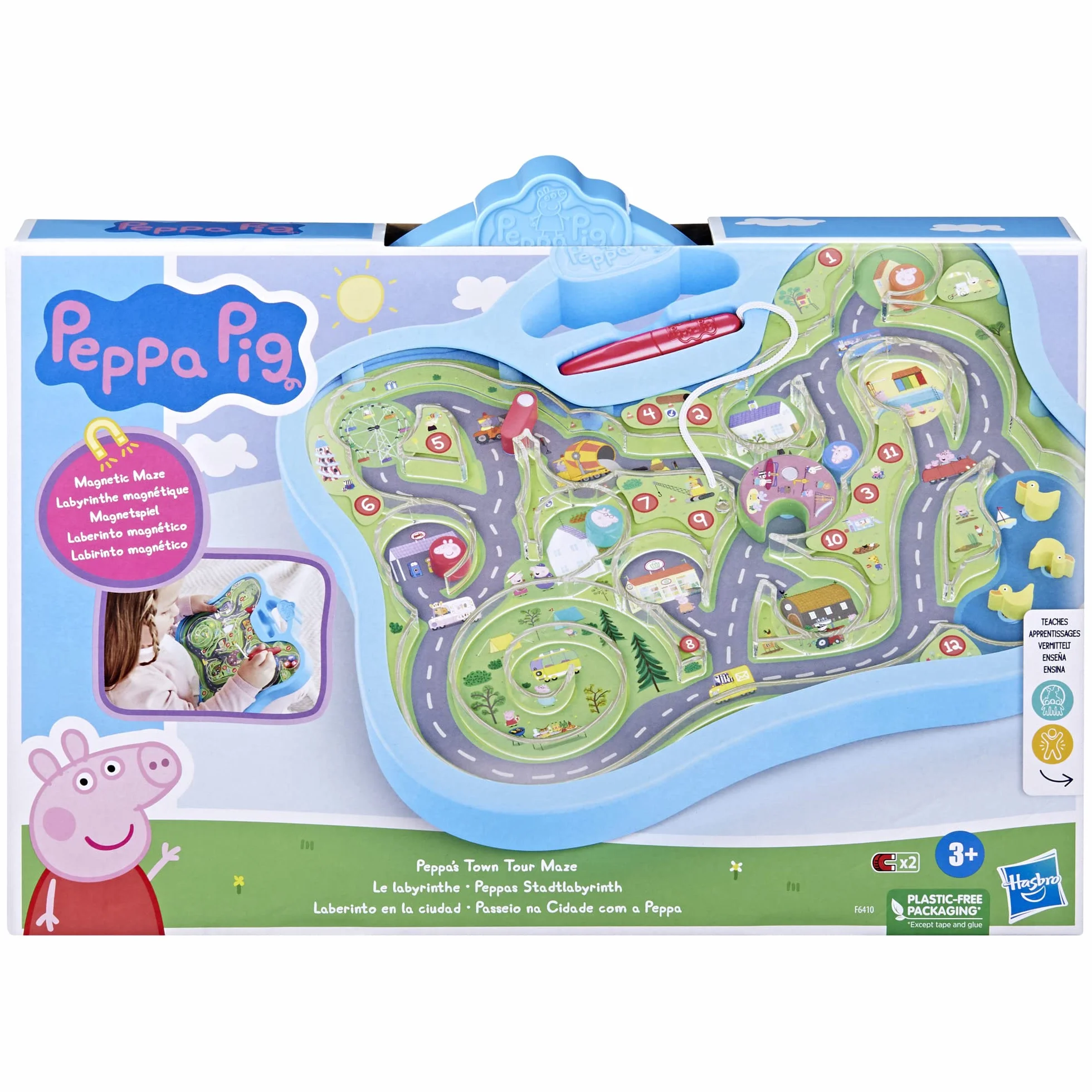 Peppa Pig Zabawka Peppas labirynt miejski, zabawka przedszkolna dla chłopców i dziewczynek
