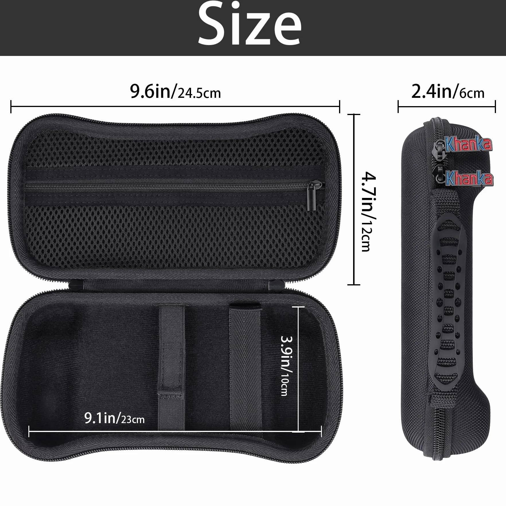 Khanka Twarde etui na przenośną konsolę do gier Anbernic RG556 Retro, torba do przechowywania na RG556 14.2 cm, ręczna konsola do gier z systemem Android, tylko obudowa (czarna)