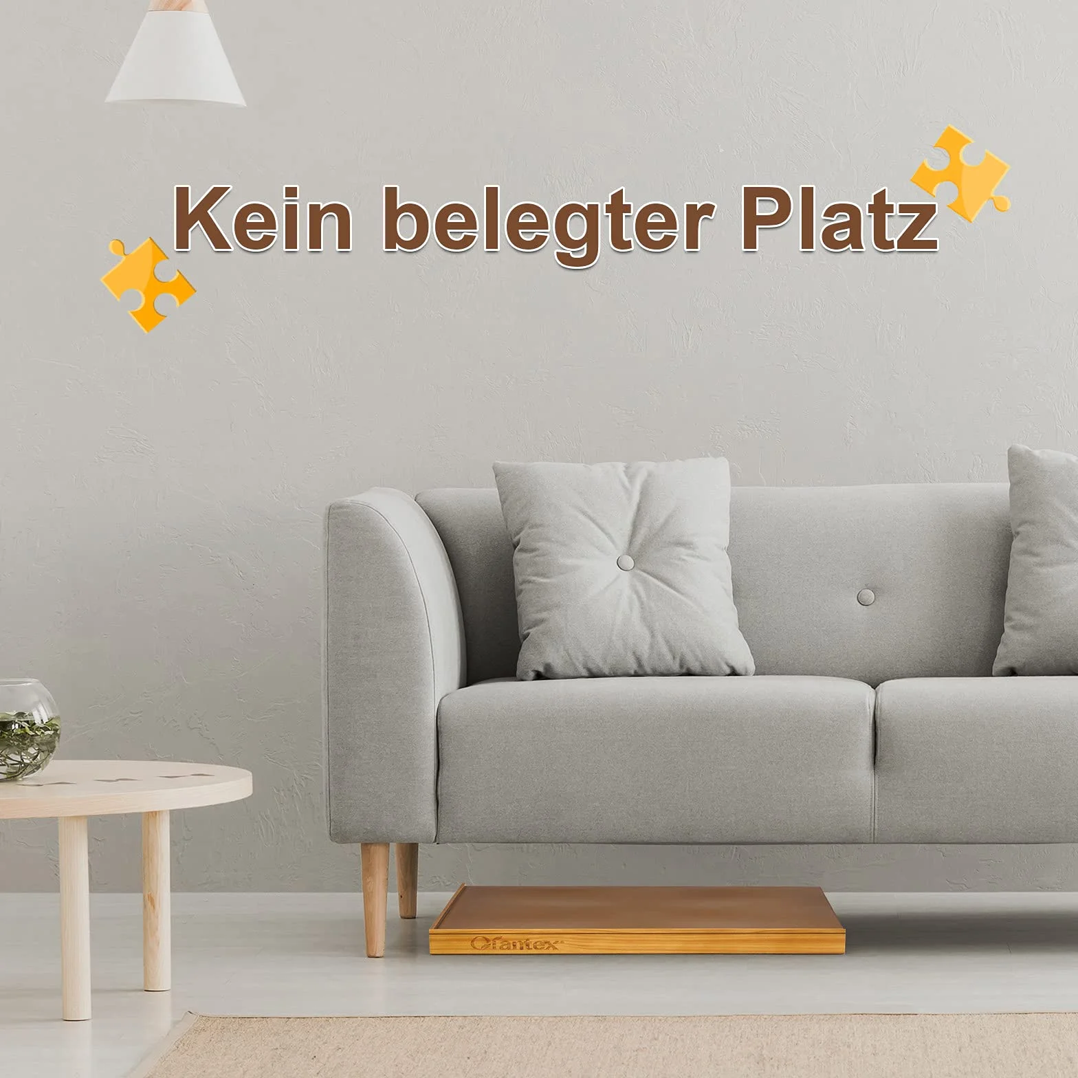 GOPLUS Drewniany stół do puzzli, stół z 4 szufladami, system przechowywania puzzli na 1000-1500 sztuk, podkładka do puzzli z równą powierzchnią roboczą, mata do puzzli, 80 x 65 cm