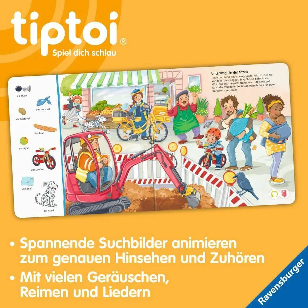 Ravensburger Starter-Set Tiptoi Elektroniczy Długopis, Biały/Pomarańczowy, Od 2 lat