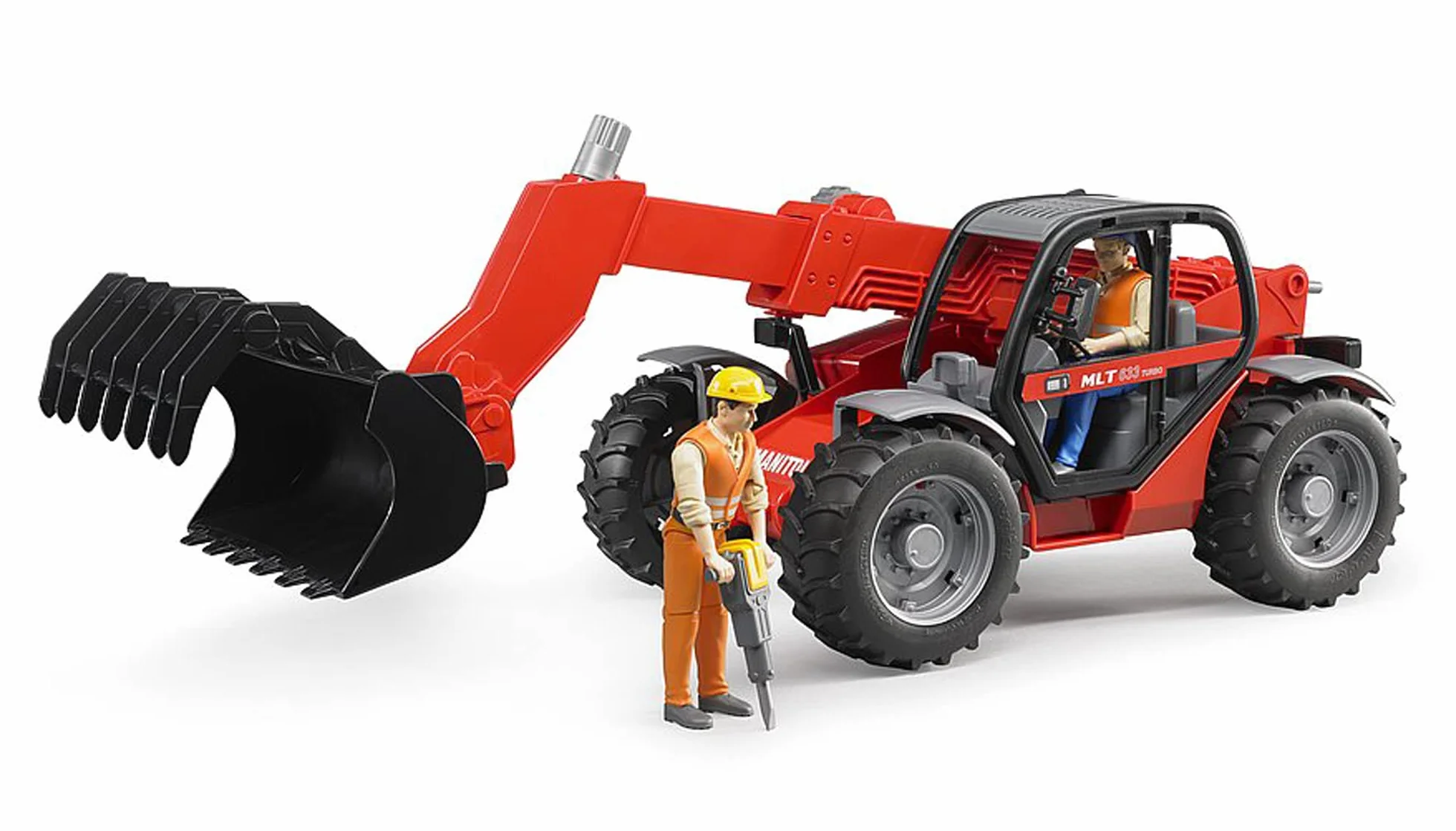 bruder 02125 - Manitou Teleskoplader MLT 633 - 1:16 Pojazd, Pojazd budowlany, Maszyna budowlana, Wózek widłowy, Ładowarka kołowa, Zabawka