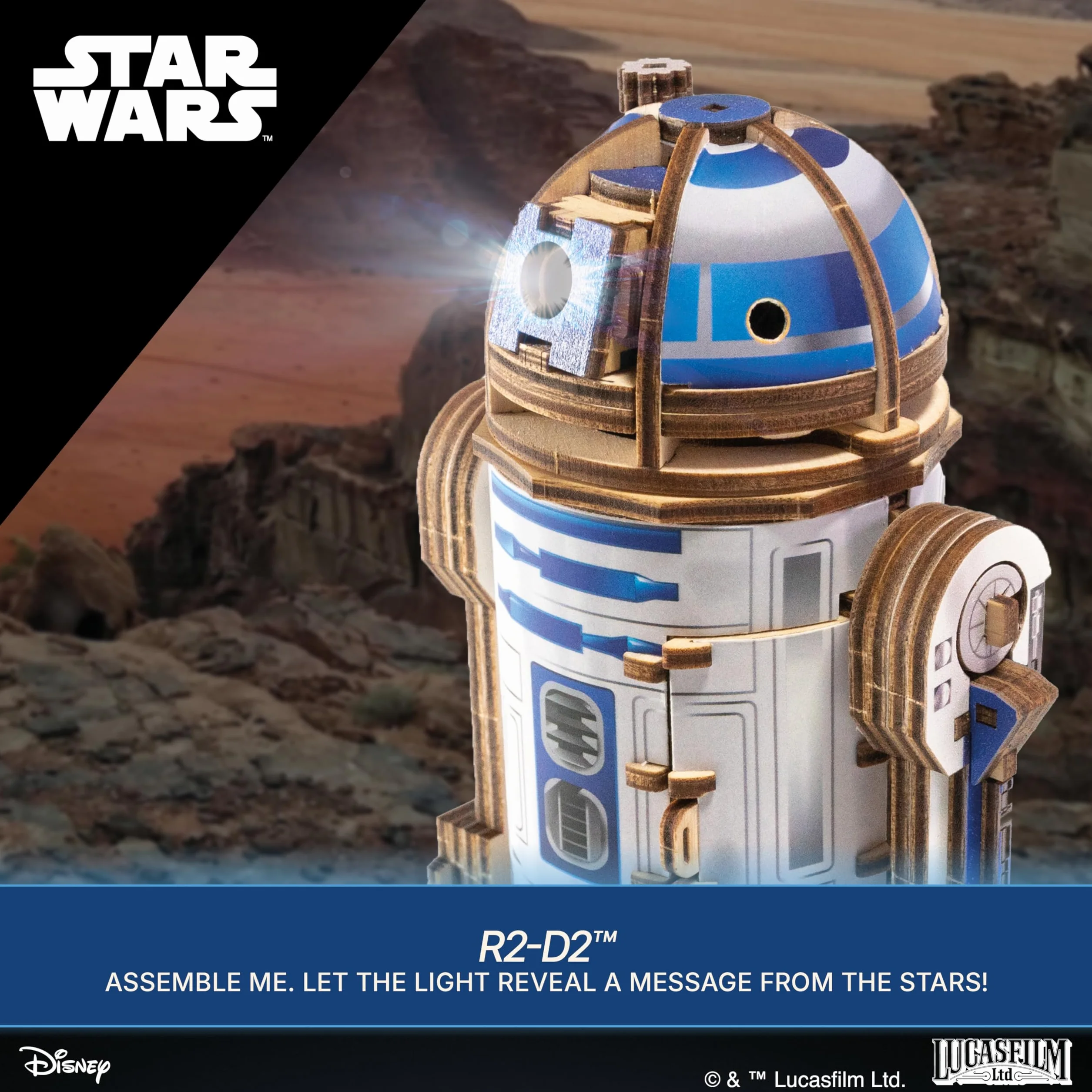 UGEARS Star Wars ™ R2-D2 ™ - puzzles for adults, model do złożenia dla dorosłych, modele mechaniczne, łamigłówka dla dorosłych, 3D puzzle, Puzzle Star Wars prezent, mechaniczne konstrukcje