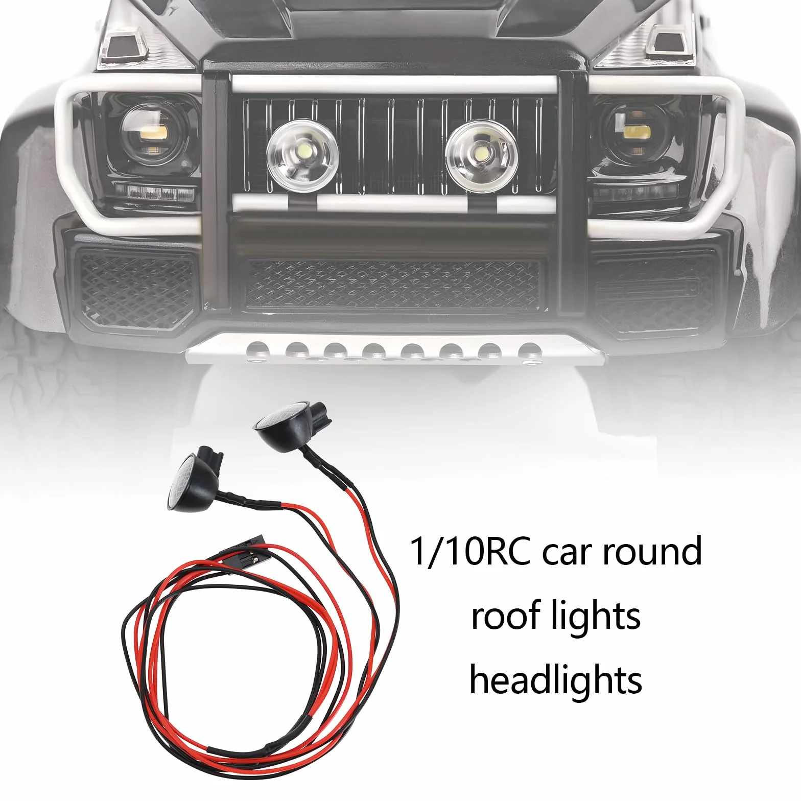 1 zestaw reflektorów samochodowych RC 1/10 RC okrągły dach światło regulowany wspornik światło RC Crawler Car Searchlight kompatybilny z SCX10 kompatybilny z Axial TRX4