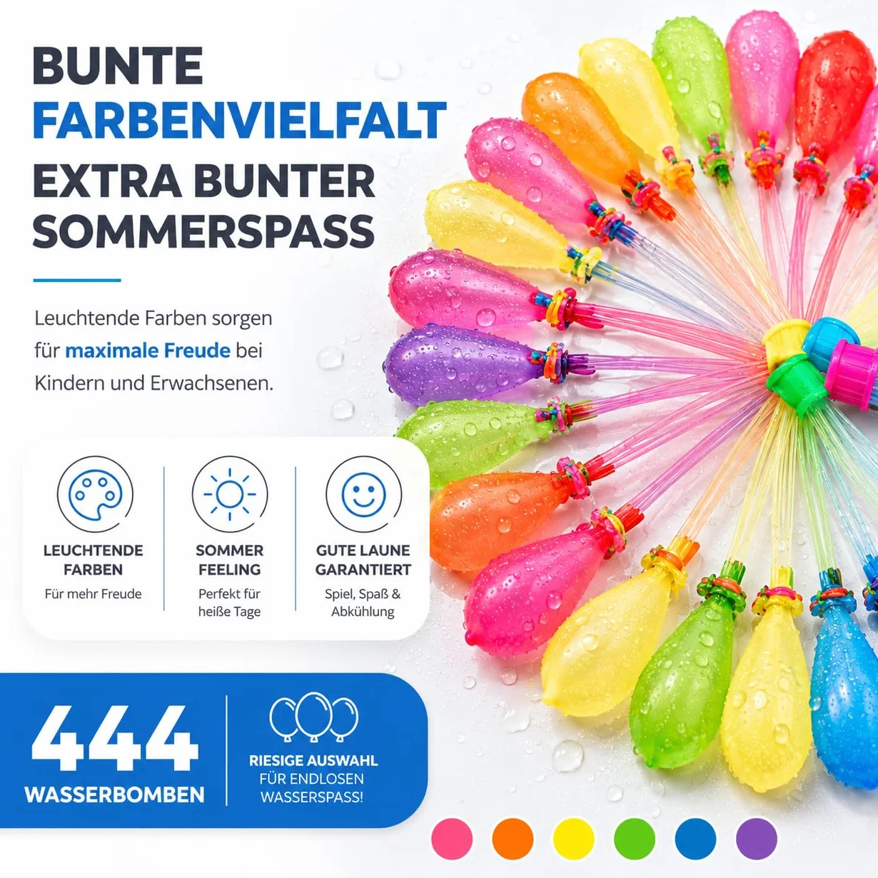 444 x samozamykające się bomby wodne, kolorowe, dla dorosłych i dzieci, szybkie napełnianie, balony