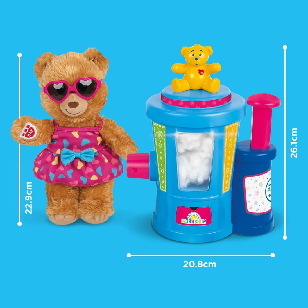 Casdon Stacja do wypychania Build-A-Bear Workshop | At-Home Build-A-Bear stacja wypychająca dla dzieci w wieku od 3 lat | Wypchaj, ubierz się i przytulaj swoich futrzanych przyjaciół | Stacja