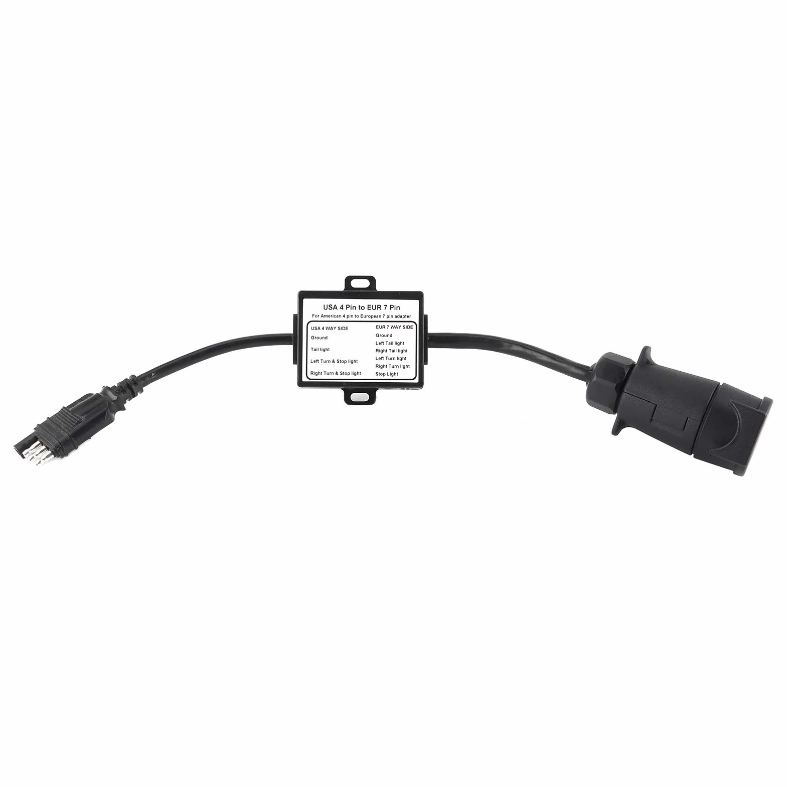 Adapter do przyczepy 7 13, konwerter światła USA 4-biegunowy na 7-biegunowy, separacja sygnału hamowania