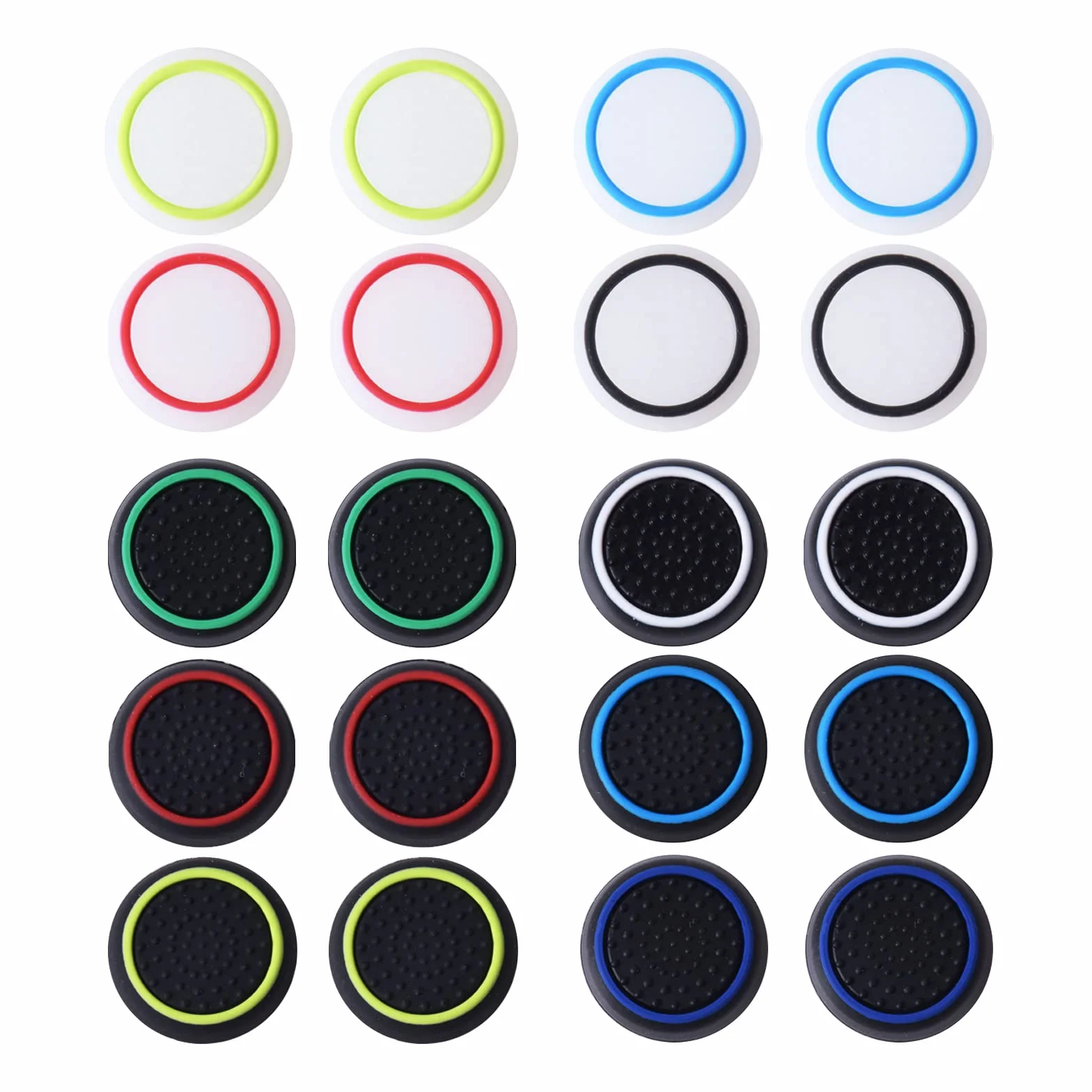 Thumpstick zestaw akcesoriów, silikonowe nakładki na joystick grip, akcesoria ochronne kompatybilne z kontrolerami PS5 / PS4 / PS3 / PS2 / Xbox 360 / Xbox One/Switch Pro (10 par)