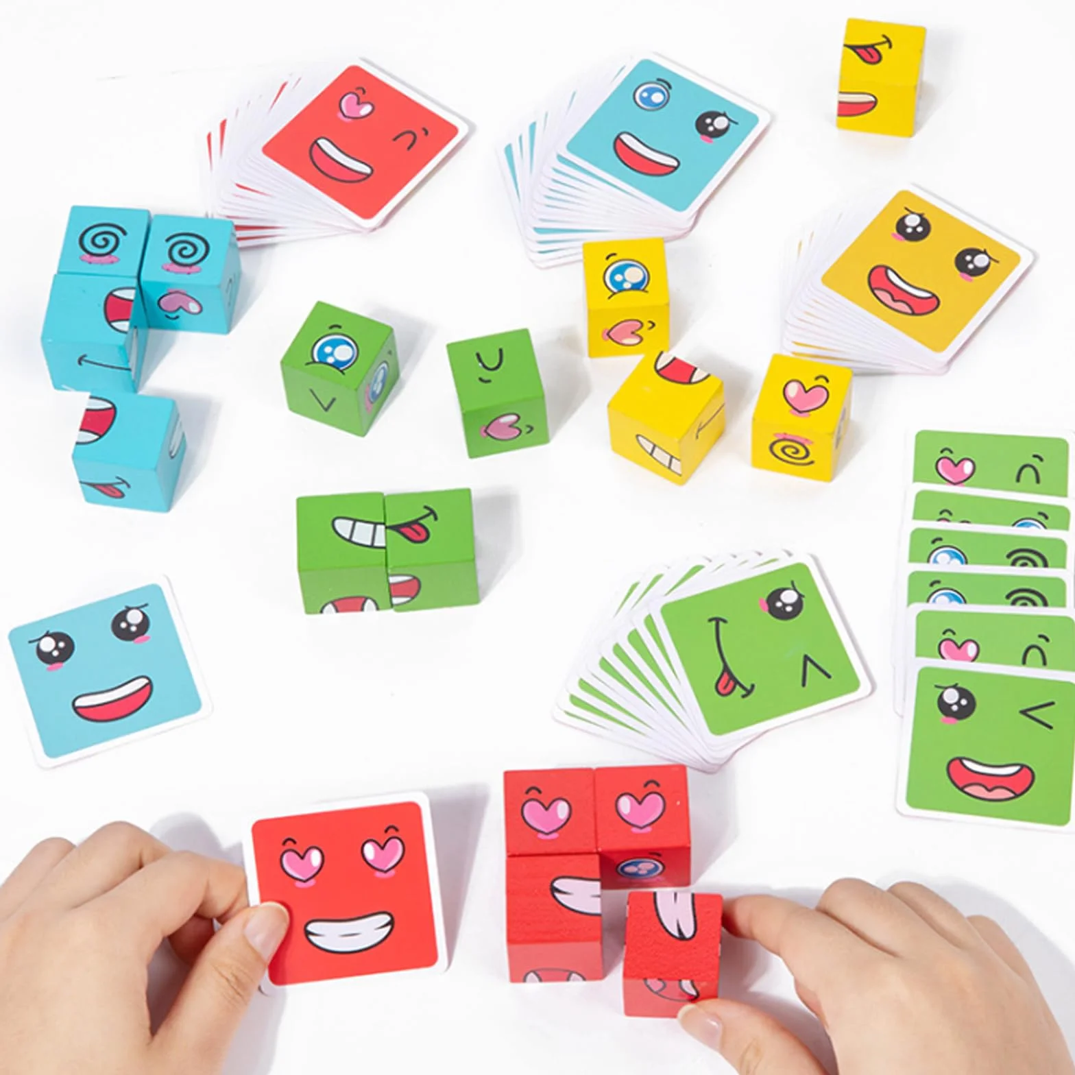 Drewniane puzzle z wyrazem twarzy gry Montessori Puzzle dla dzieci 3 lata zabawki edukacyjne kostka gra w kostkę emocje zabawki Expression interaktywne puzzle budowanie dla wieku 3 4 5 6 lat