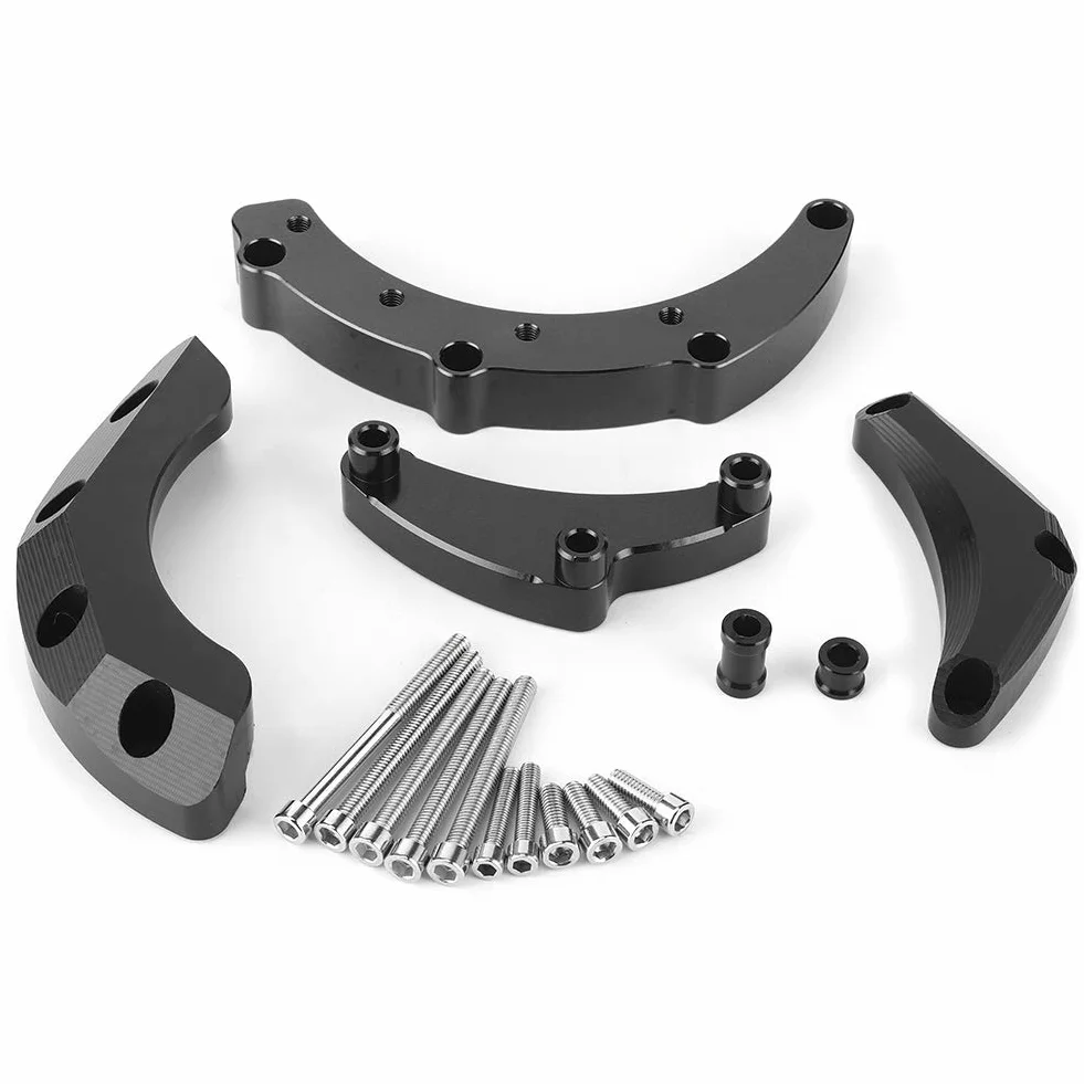 Płyty mocujące-Duokon osłona silnika motocykla Saver zderzak, rama ze stopu aluminium osłona suwaka dla MT-09 FJ-09 XSR900 (czarny)