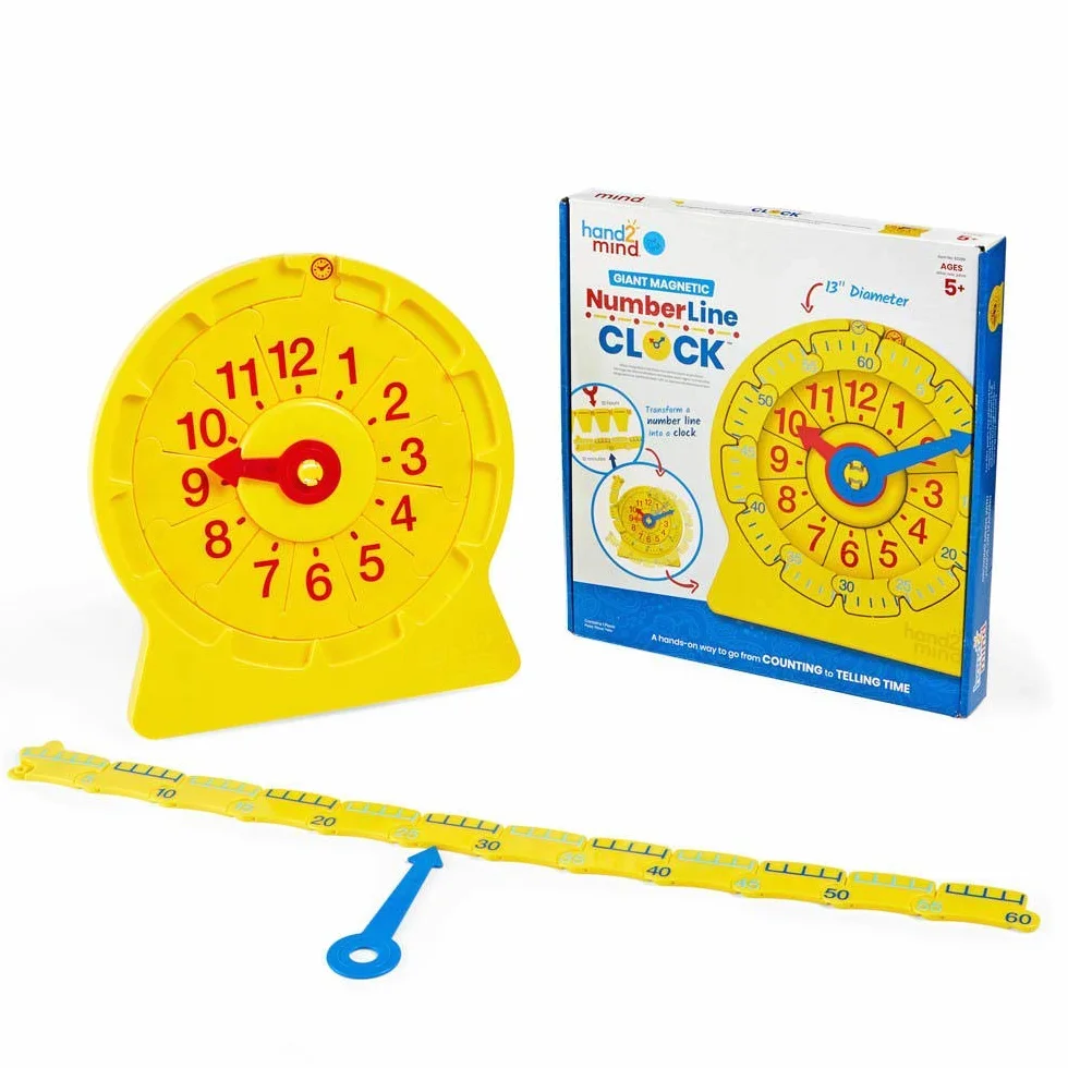 Learning Resources hand2mind Olbrzym Magnetyczny 24-Godzina NumberLine Zegar Zestaw