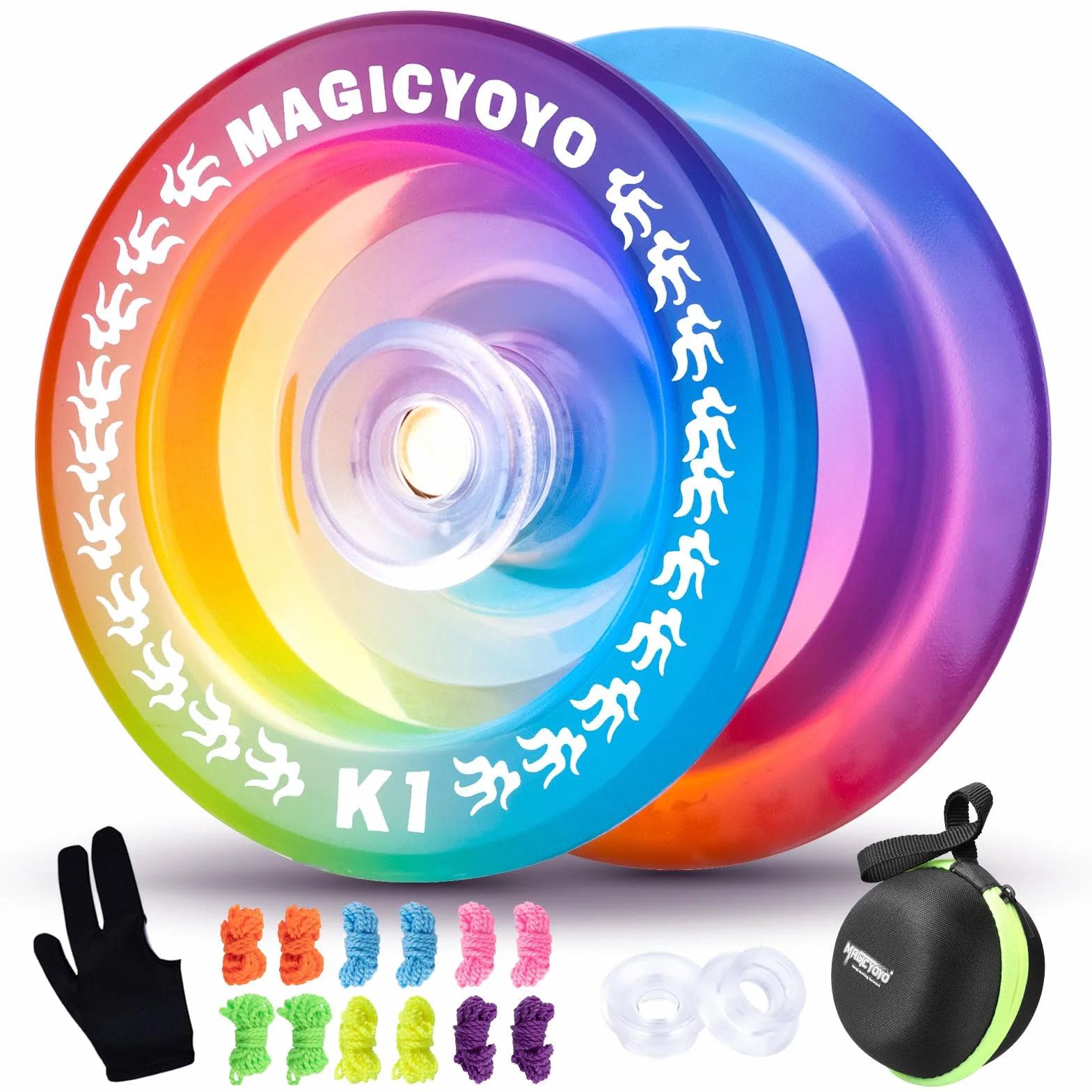 MAGICYOYO JoJo K1-Plus, Responsive Yoyo dla dzieci, profesjonalny wyczyn Jo Jo Jo dla początkujących, profesjonalny trick Yoyo z torbą do przechowywania, 12 strun JoJo i rękawicą Yo-Yo