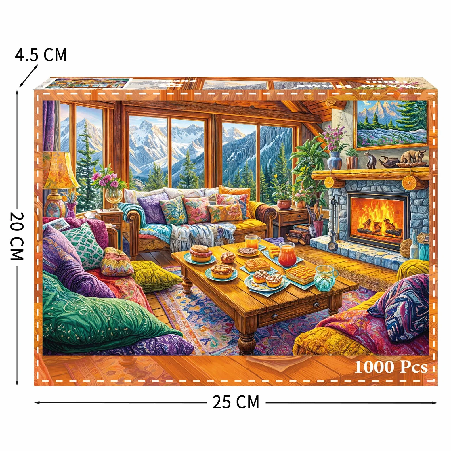 Puzzle 1000 elementów dla dorosłych i dzieci, Niemożliwa Gra, Układanka jako Prezent, Sprytne Zagadki, Kolorowe Układanki, Puzzle z Motywem Ciepłego Domu