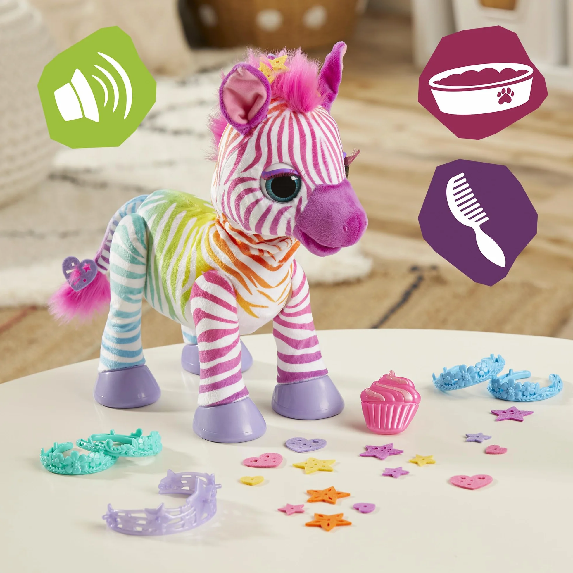 furReal Zenya, Moja tęczowa zebra, interaktywna zabawka dla dziewczynek i chłopców od 4 lat