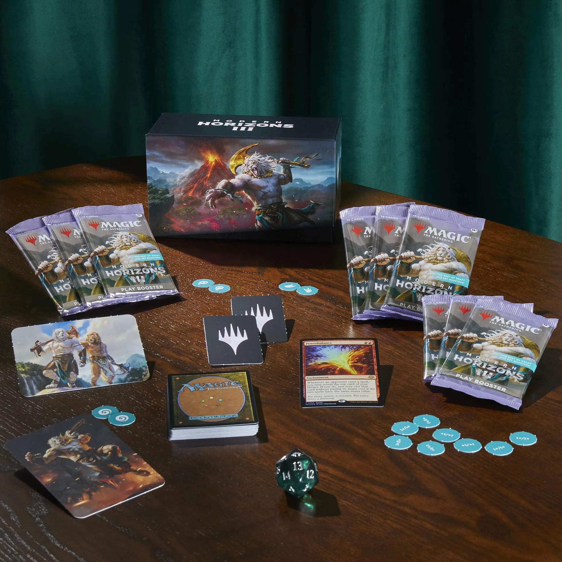 Magic: The Gathering Modern Horizons 3 Zestaw — 9 pakietów Play, 30 kart krain + wyjątkowe akcesoria (Wersja Angielska)
