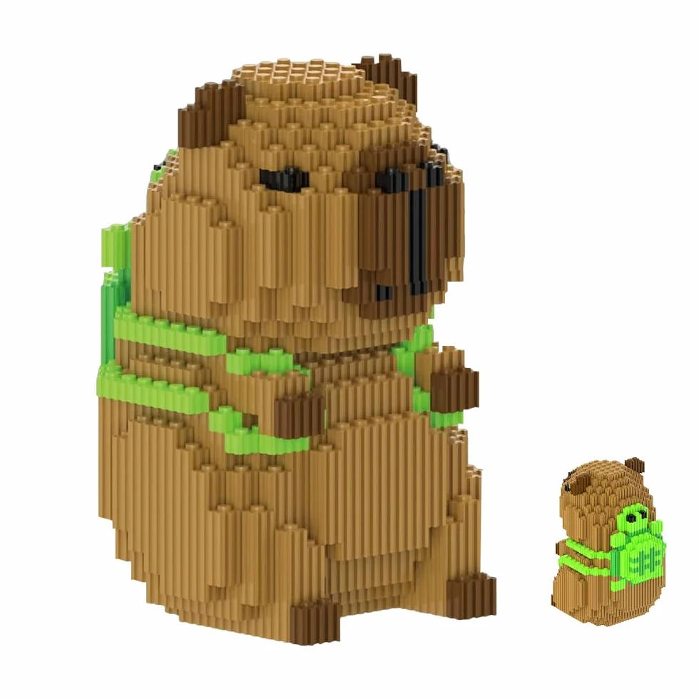 Capybara Zestaw klocków, 1606 bloków, klasyczne mini klocki z kreskówki, cząsteczki z tworzywa sztucznego, zestaw klocków do budowy mikro Capybara, model 3D, zwierzęta, bloki budowlane dla