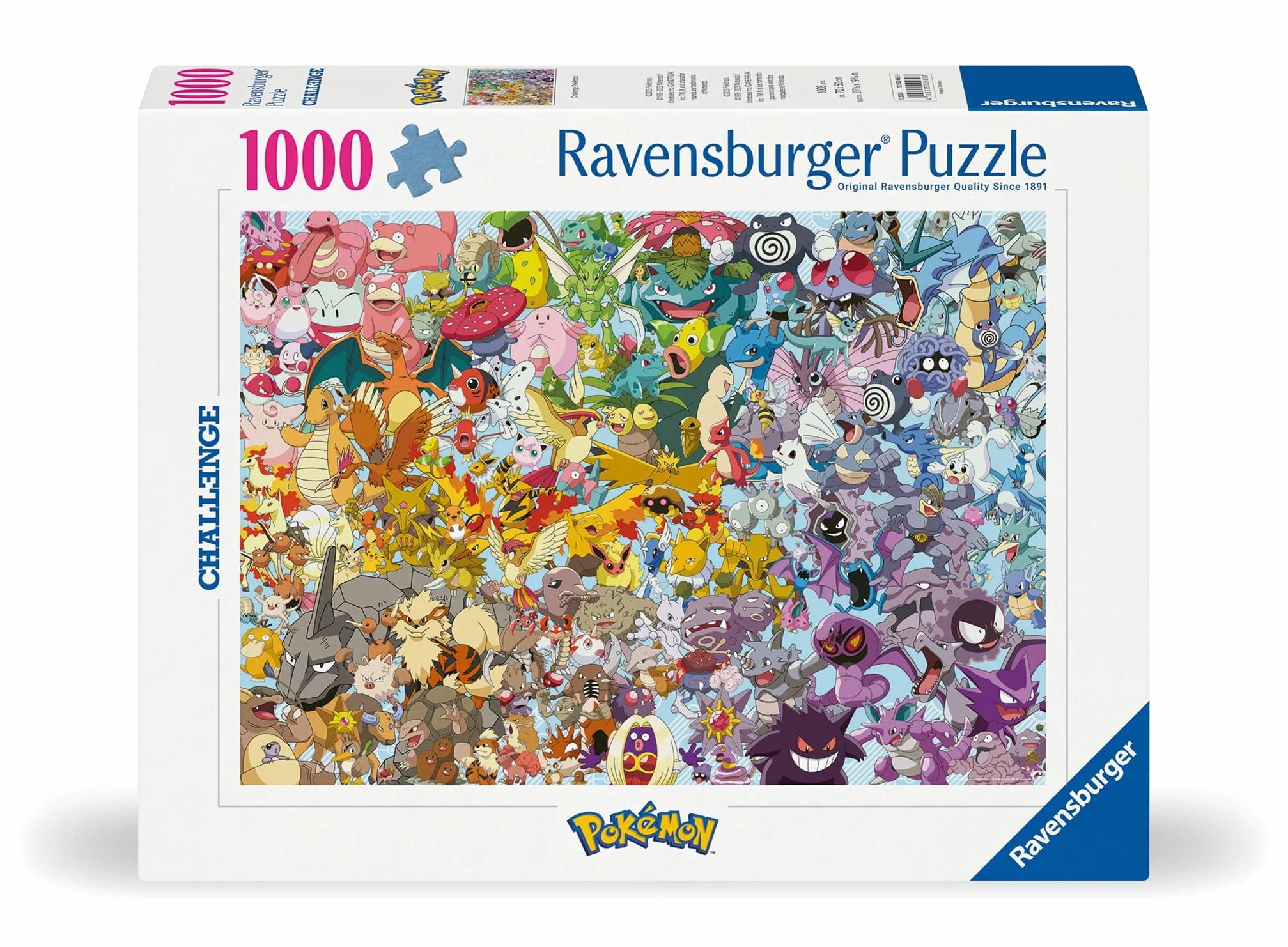 Ravensburger 12000460 - Challenge Puzzle - Pokémon - puzzle 1000 elementów – puzzle dla dorosłych i dzieci w wieku od 14 lat, Pokémon Puzzle, Pokémon Geschenke