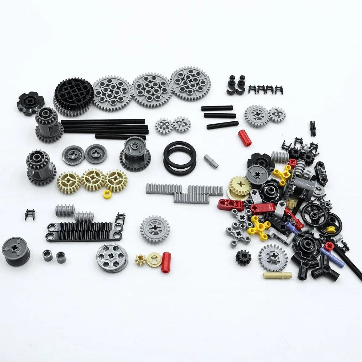Części zamienne Technic, 116 szt. Złącza ogniw łańcucha zębatego Technic Zestawy klocków, części zamienne Mechaniczny sworzeń osi koła zębatego Opakowanie mieszane