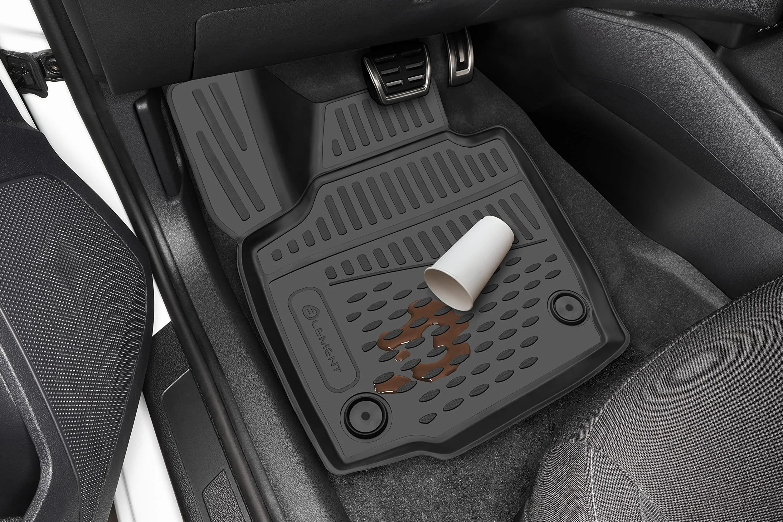 Niestandardowy zestaw dywaników gumowych Element 3D do VW Golf 8 (VIII) | 2019-> | Hybrydowa! | 100% niestandardowe dywaniki samochodowe, gumowe maty samochodowe