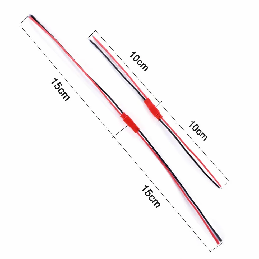 YIXISI 20 Par 22 AWG Złącze Wtykowe JST, 100mm i 150mm 2-Stykowe Męskie Złącze Wtykowe Żeńskie Przewód do Taśmy LED, Większość Mini Helikopterów RC