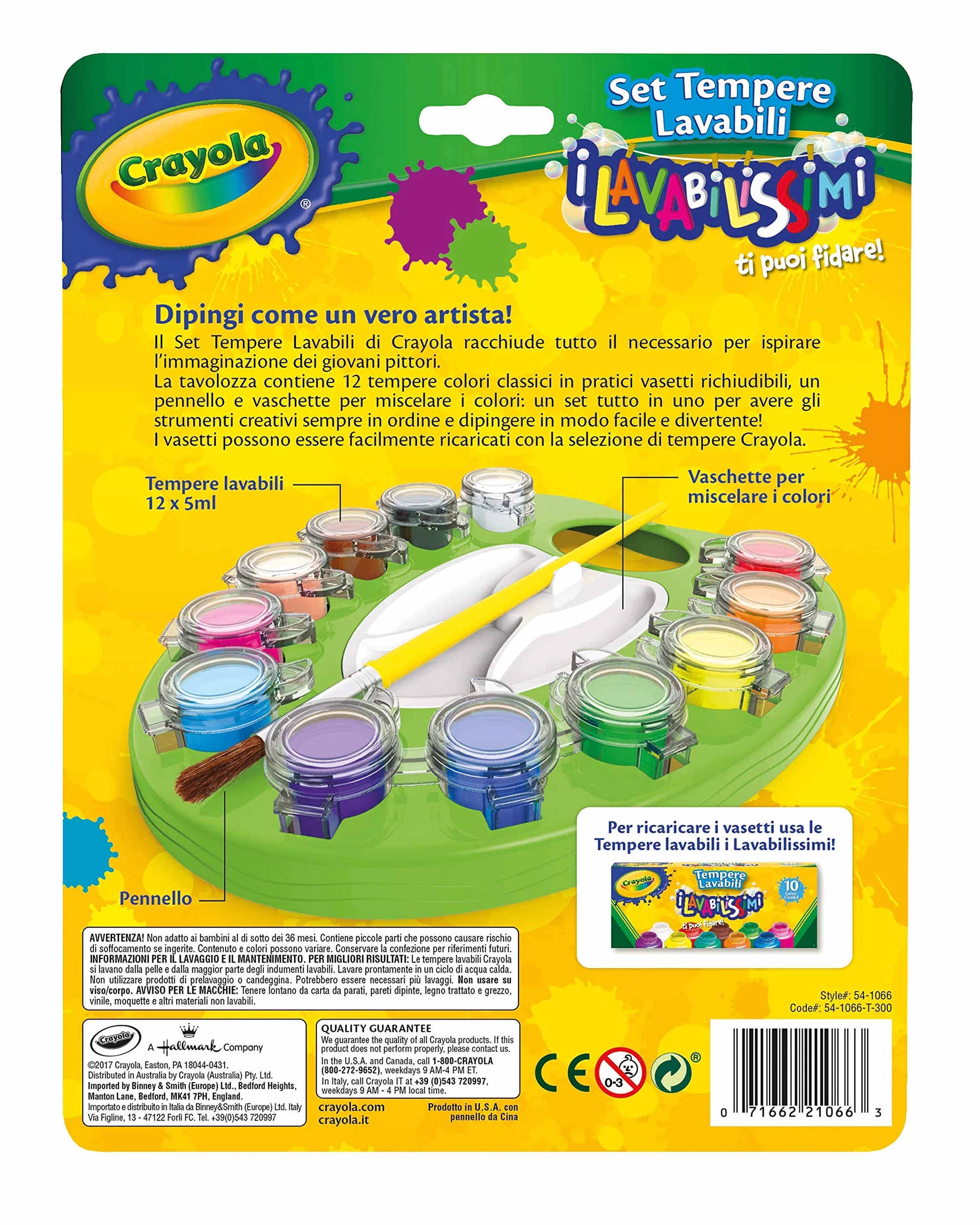 Crayola Lavabilissimi Farba, Wielokolorowy, 12 Sztuk