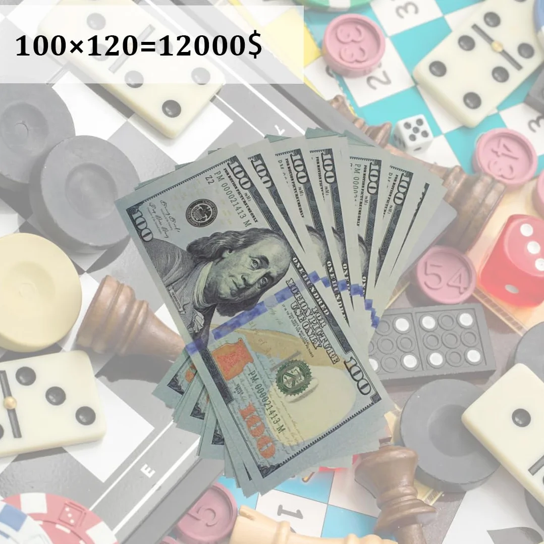 Prop Money, Dolar, pełny nadruk, kopiowanie, zestaw dla dzieci, gotówka, pretensjonalne akcesoria kasynowe, banknoty filmowe, 120 arkuszy (100 $)
