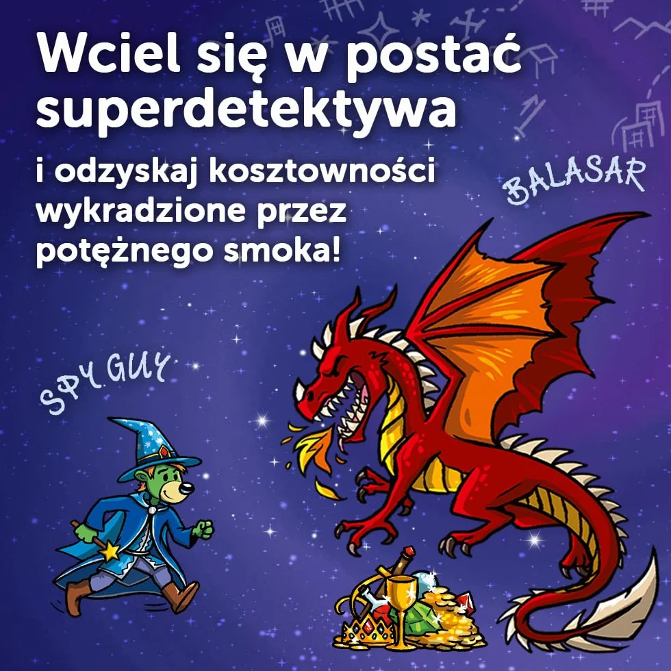 Trefl - Spy Guy Fantasy - Kooperacyjna Gra Obserwacyjna, Świat Czarów i Bajkowych Stworzeń, Szukanie Poszlak, Ogromna Plansza, Rodzinna Gra Planszowa Dorosłych i Dzieci od 5 lat