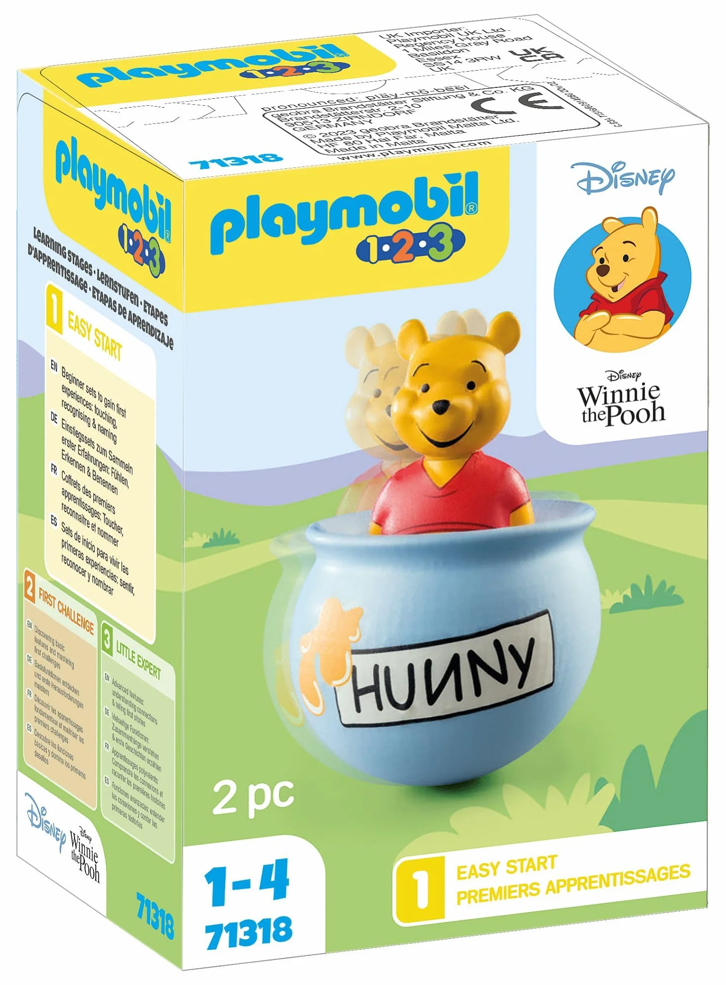 PLAYMOBIL 71318 1.2.3 & Disney: Garnek miodu Kubusia Puchatka, zabawka edukacyjna dla maluchów, od 12 miesięcy