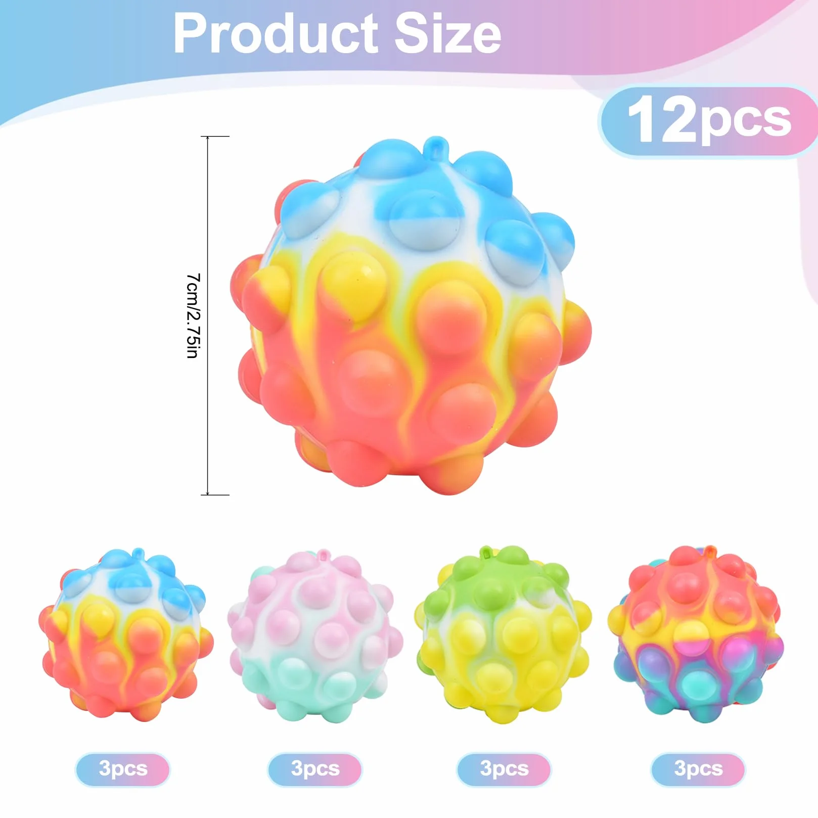12 Sztuk Squishy Piłek Antystresowych Zabawek Fidget Dla Dzieci I Dorosłych Prezenty Urodzinowe Dla Dzieci Małe Upominki Dla Dzieci
